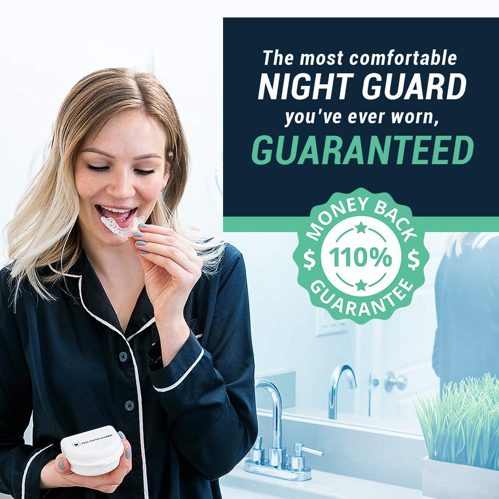 Custom Dental Night Guard for Teeth Grinding & Clenching - BPA-Free Professional Teeth Guard for Adults - Perfect for TMJ Relief & Bruxism Protection (Adult-Female Size) - 110% Money Back Guarantee - Ideal for Nighttime Use & Travel