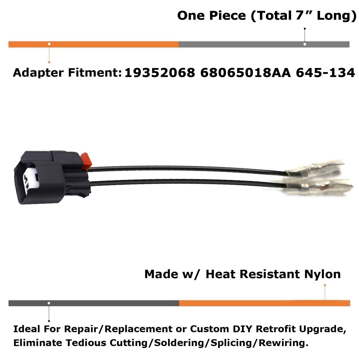 1pc 2 Way ABS Wheel Speed Sensor Connector with 6 Wiring Pigtail - Compatible with GM, Dodge, Ford Vehicles - Perfect for ABS System Repair & Maintenance