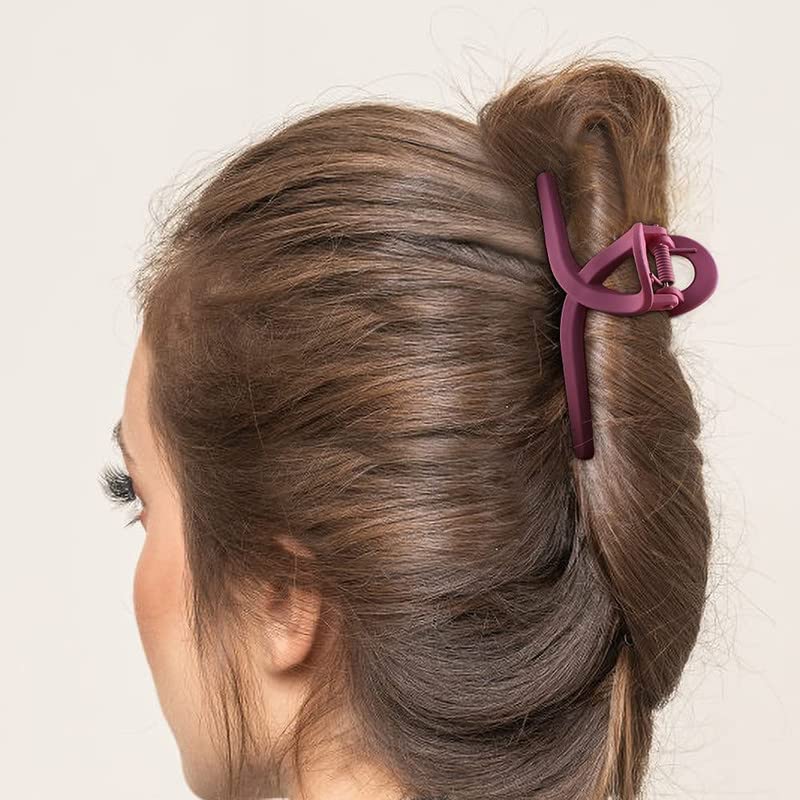 RUBELA Matte Hair Claw Clips for Women - Strong Hold Non-Slip Plastic Hair Clips for Thin to Medium Hair - Perfect for Work, Gym, and Everyday Styling