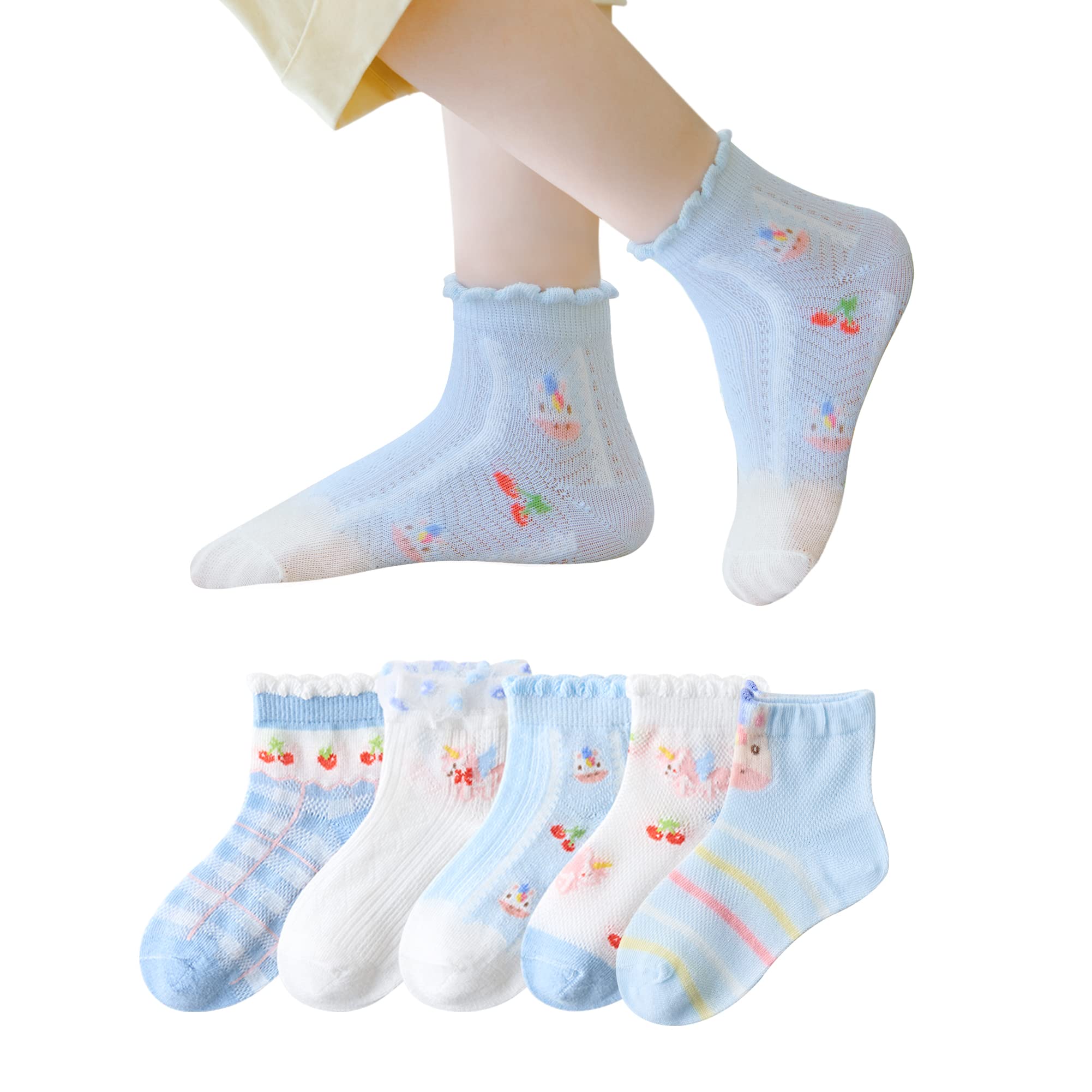 **Cute Animal Print Cotton Ankle Socks for Kids - Soft Non-Slip No Show Socks for Boys & Girls (6 Pairs) - Perfect for School, Sports & Everyday Wear**