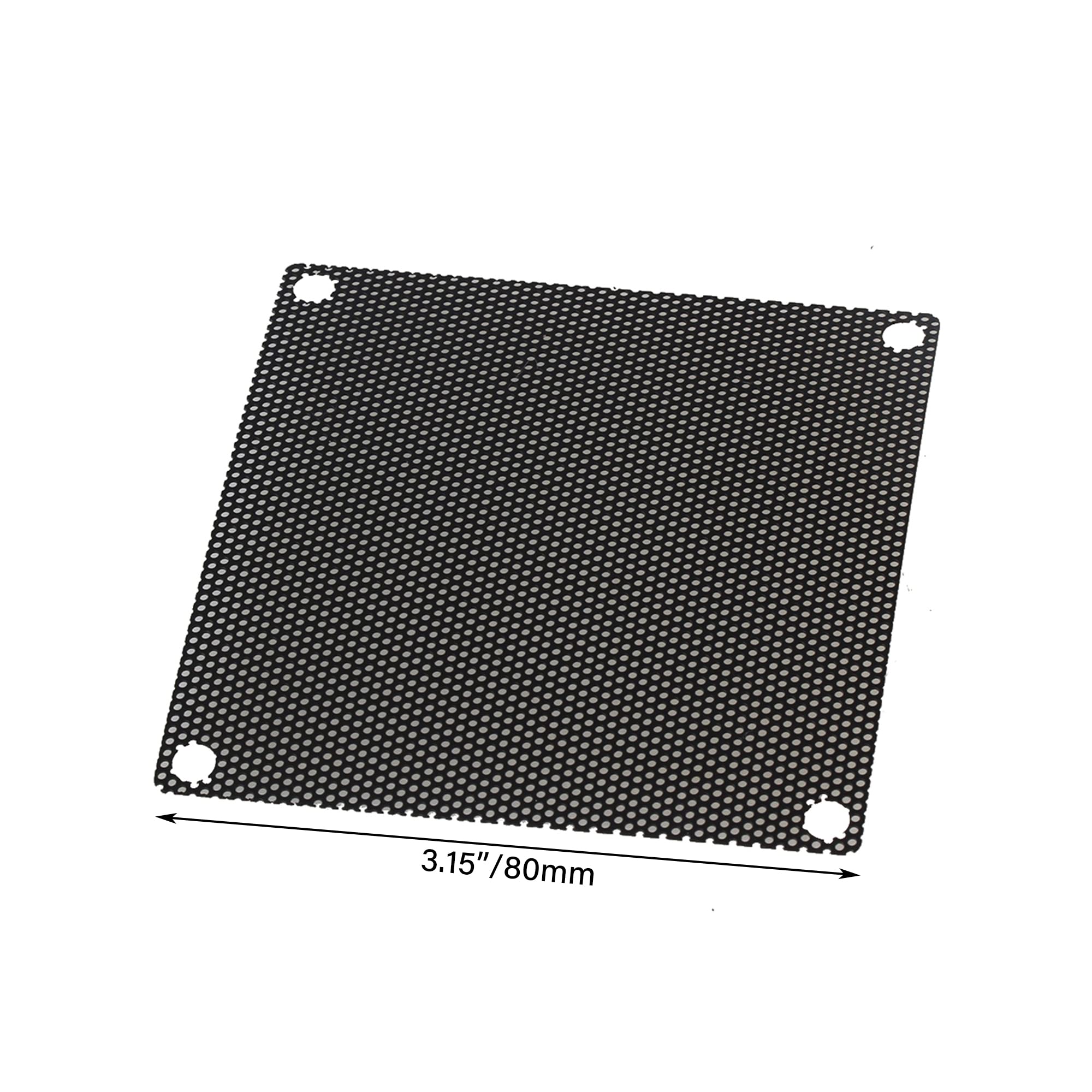 80mm Black PVC PC Fan with Filter Mesh - 10 Pack for Computer Case Cooling