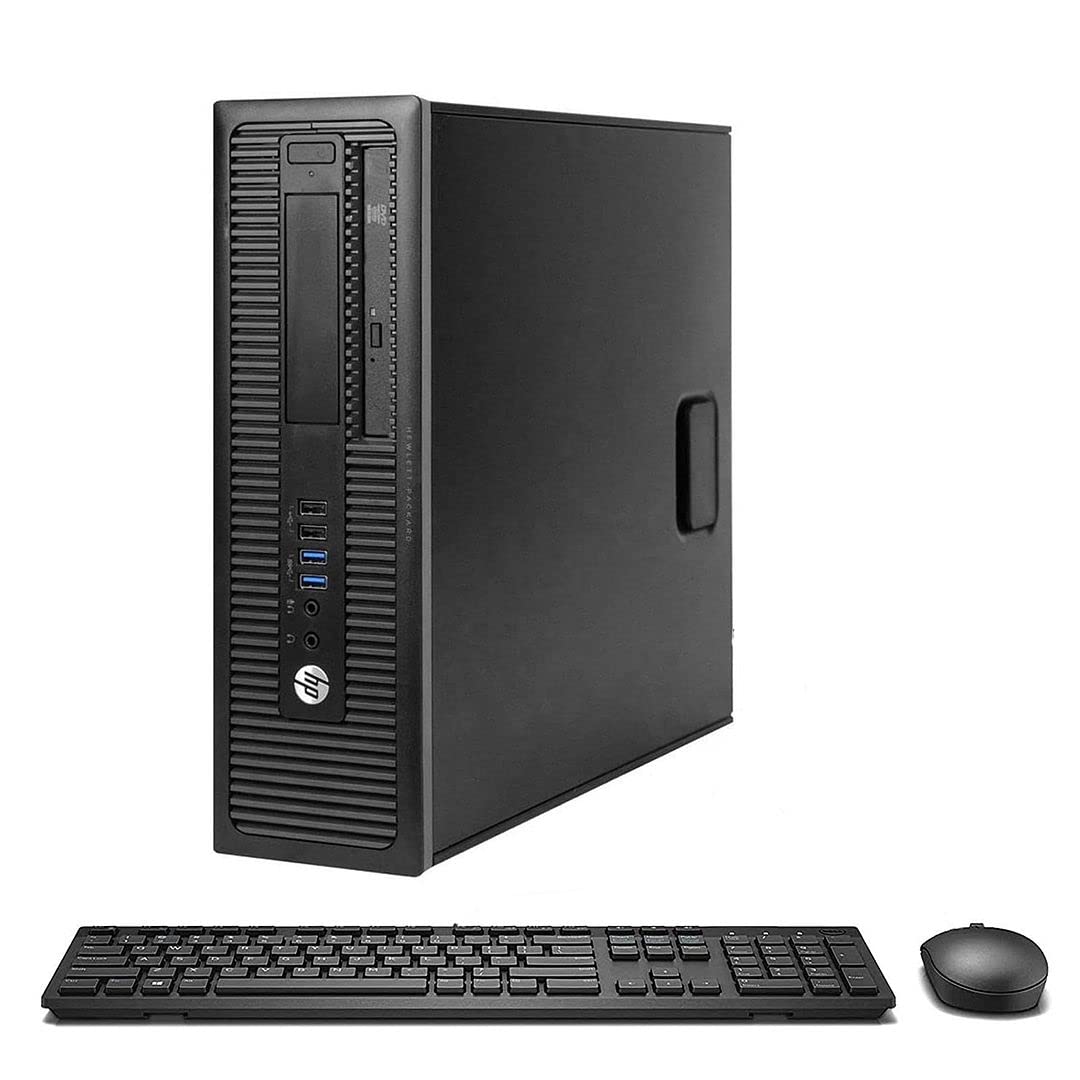 Refurbished HP EliteDesk 800 G1 SFF Desktop PC - Intel Core i5, 16GB RAM, 256GB SSD + 500GB HDD, WiFi, Windows 10, Office Ready, HDMI/DP, DVD-RW, Wireless Keyboard & Mouse Bundle - Perfect for Home Office, Business, Gaming & Remote Work (Renewed)