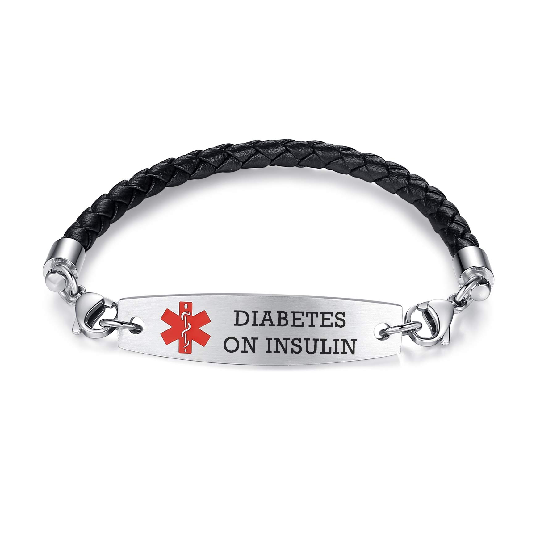 Adjustable Medical Alert Bracelets for Women & Men - 7.5