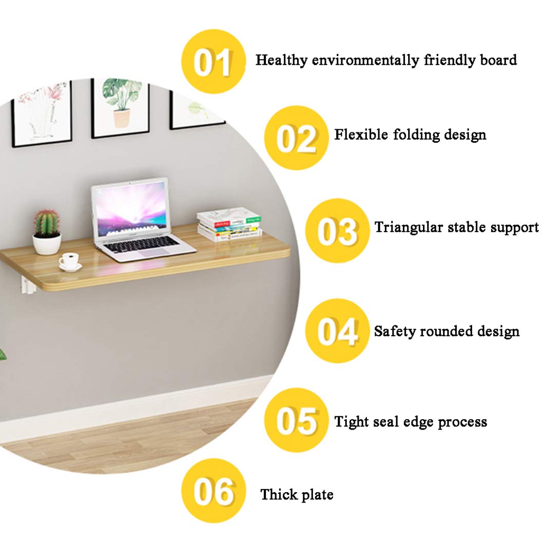 SYTH Wall Mounted Folding Table - Space Saving Laundry Room Workbench, Drop Leaf Dining Desk & Study Table | Multiple Size Options | Perfect for Small Apartments, Dorm Rooms & Home Offices