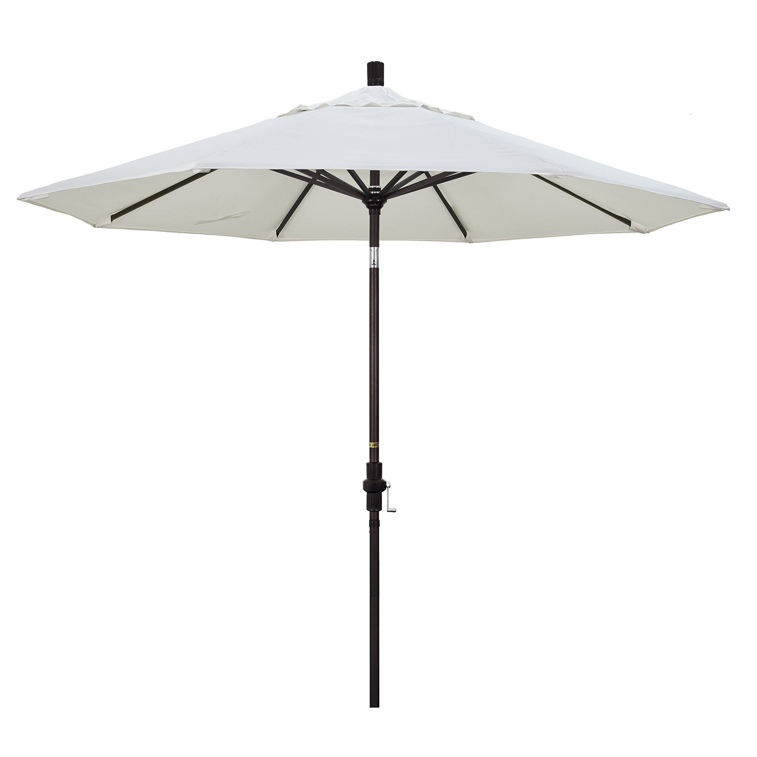 9' Round Aluminum Market Umbrella with Crank Lift & Tilt - Sunbrella Natural for Patio & Outdoor Dining