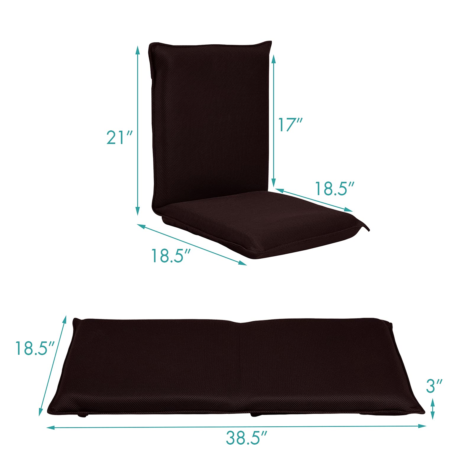 GOFLAME Adjustable Floor Chair - 6-Position Folding Padded Gaming Sofa Chair with Cushioned Back Support - Ergonomic Lazy Sofa for Reading, Meditation, Gaming and Relaxation - Perfect for Small Spaces, Bedrooms and Living Rooms (Coffee)