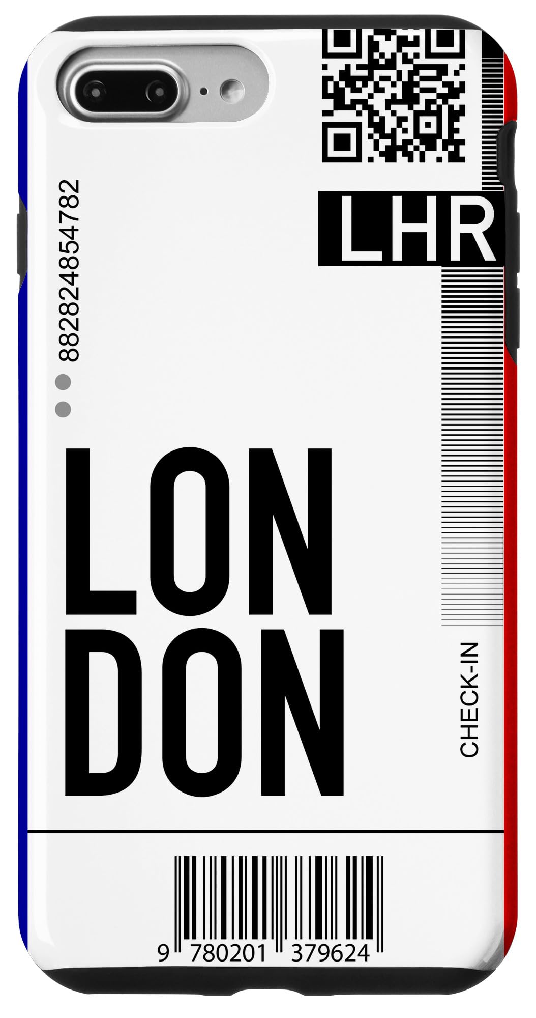 iPhone 7 Plus/8 Plus London Air Ticket Phone Case - Vintage Boarding Pass Design, City Souvenir Case for Travel Enthusiasts & Gift Ideas
