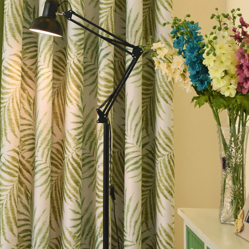 Valerie Color Blocking Rustic Botanical Blackout Custom Curtains - Thermal Insulated Window Drapes for Living Room, Bedroom & Nursery