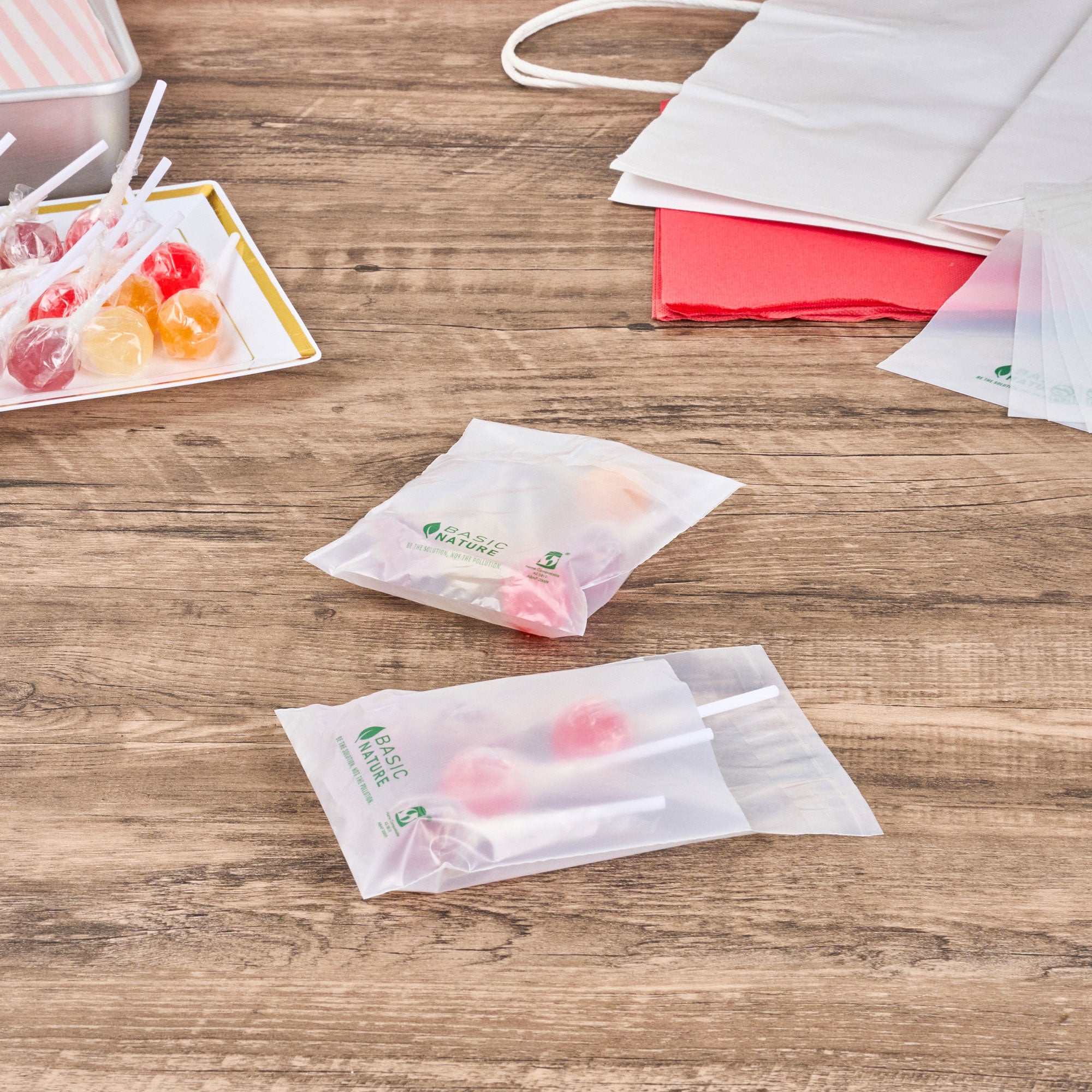 Eco-Friendly Translucent PLA/PBAT Self-Sealing Compostable Lip & Tape Bags - 4.75
