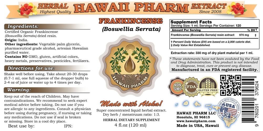 Frankincense Liquid Extract & Boswellia Serrata Resin Powder Tincture Supplement - 2x32 oz Unfiltered for Aromatherapy, Stress Relief & Wellness