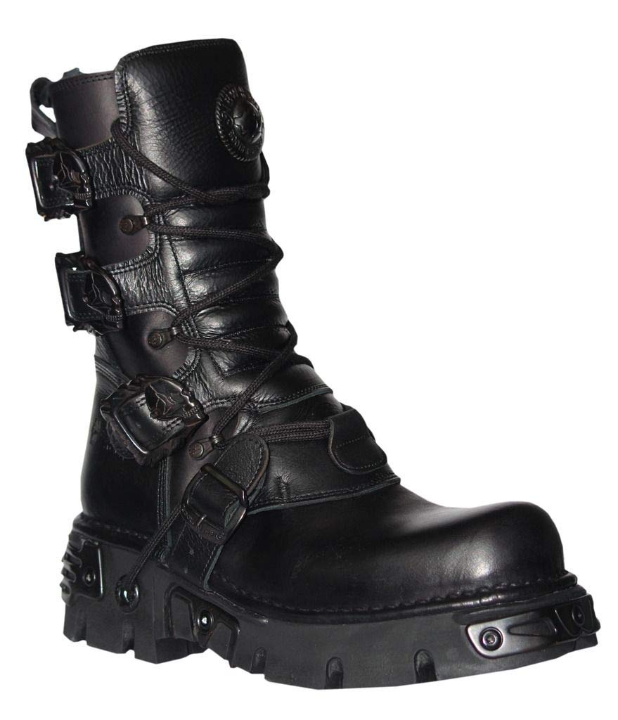 New Rock Men's Combat Boots - Heavy Duty Military Style Boots for Men | Durable & Comfortable for Outdoor, Hiking & Work | Perfect for Motorcycle Riding & Tactical Use