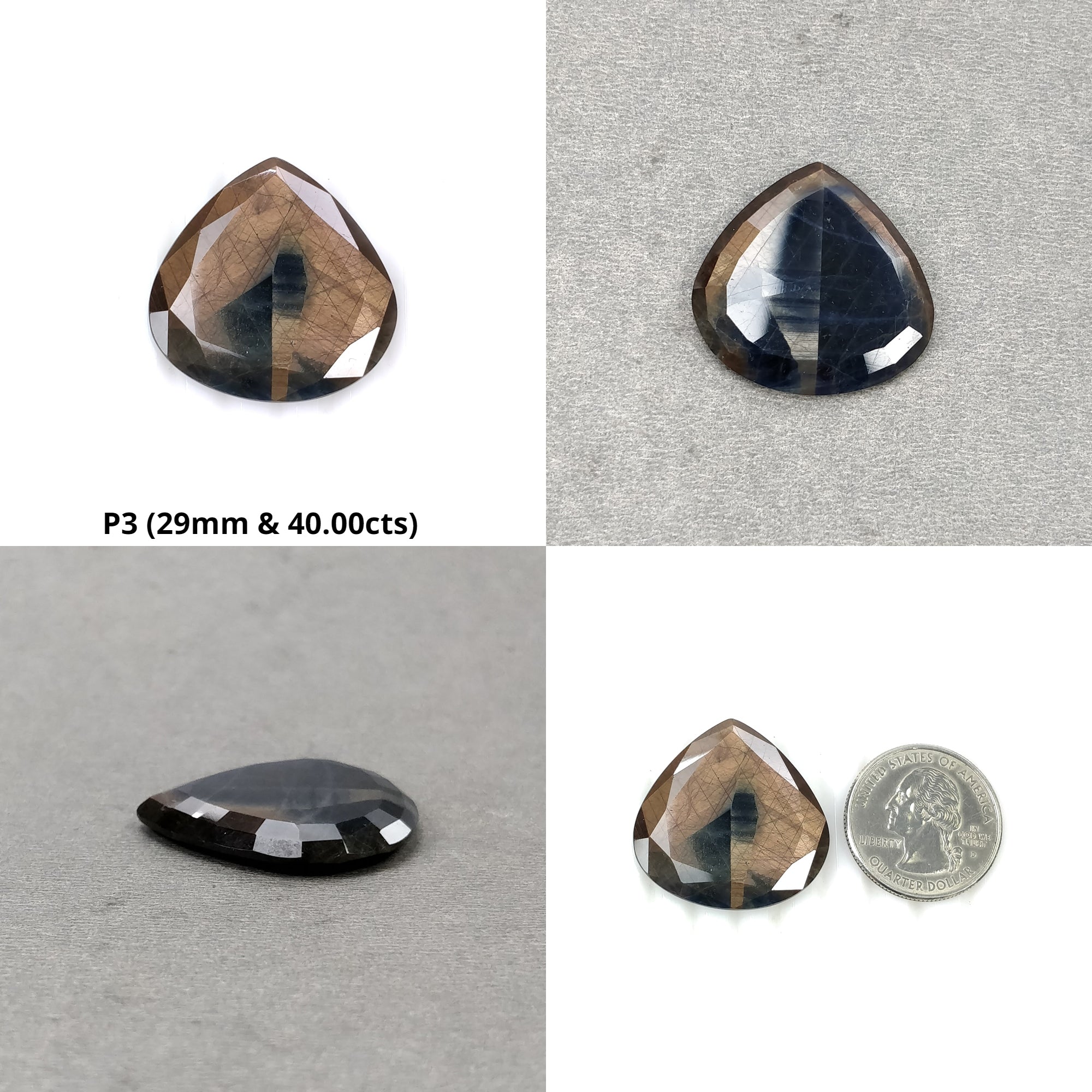 Natural Untreated Golden Brown Chocolate Blue Sheen Sapphire Gemstone - Hexagon Uneven Shape Normal Cut Loose Stones for Jewelry Making, Engagement Rings & Unique Gifts