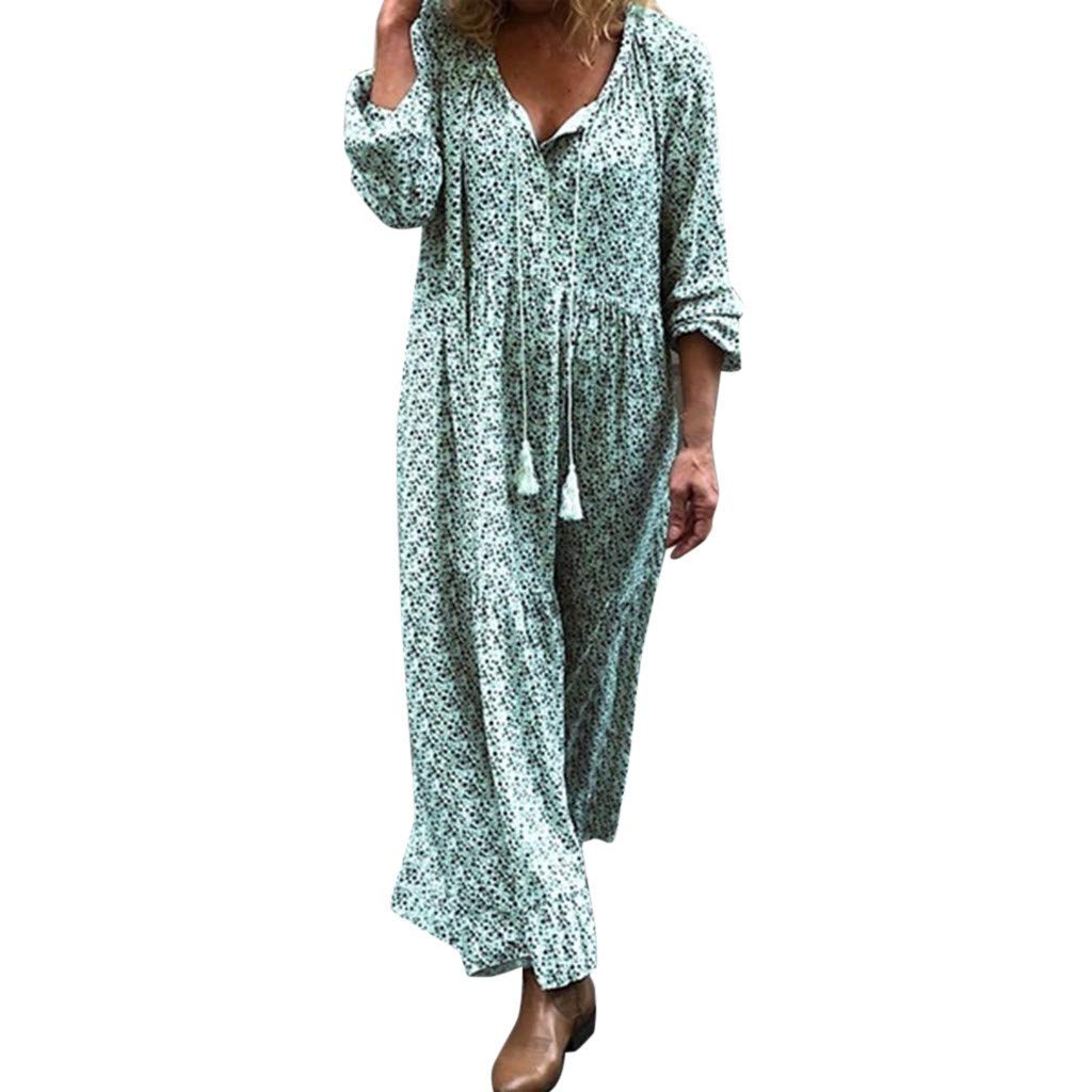 Sexy Floral Print Long Sleeve Mini Dress for Women - Bohemian Ruffle Hem A-Line Midi Dress - Perfect for Date Night, Party & Casual Outings