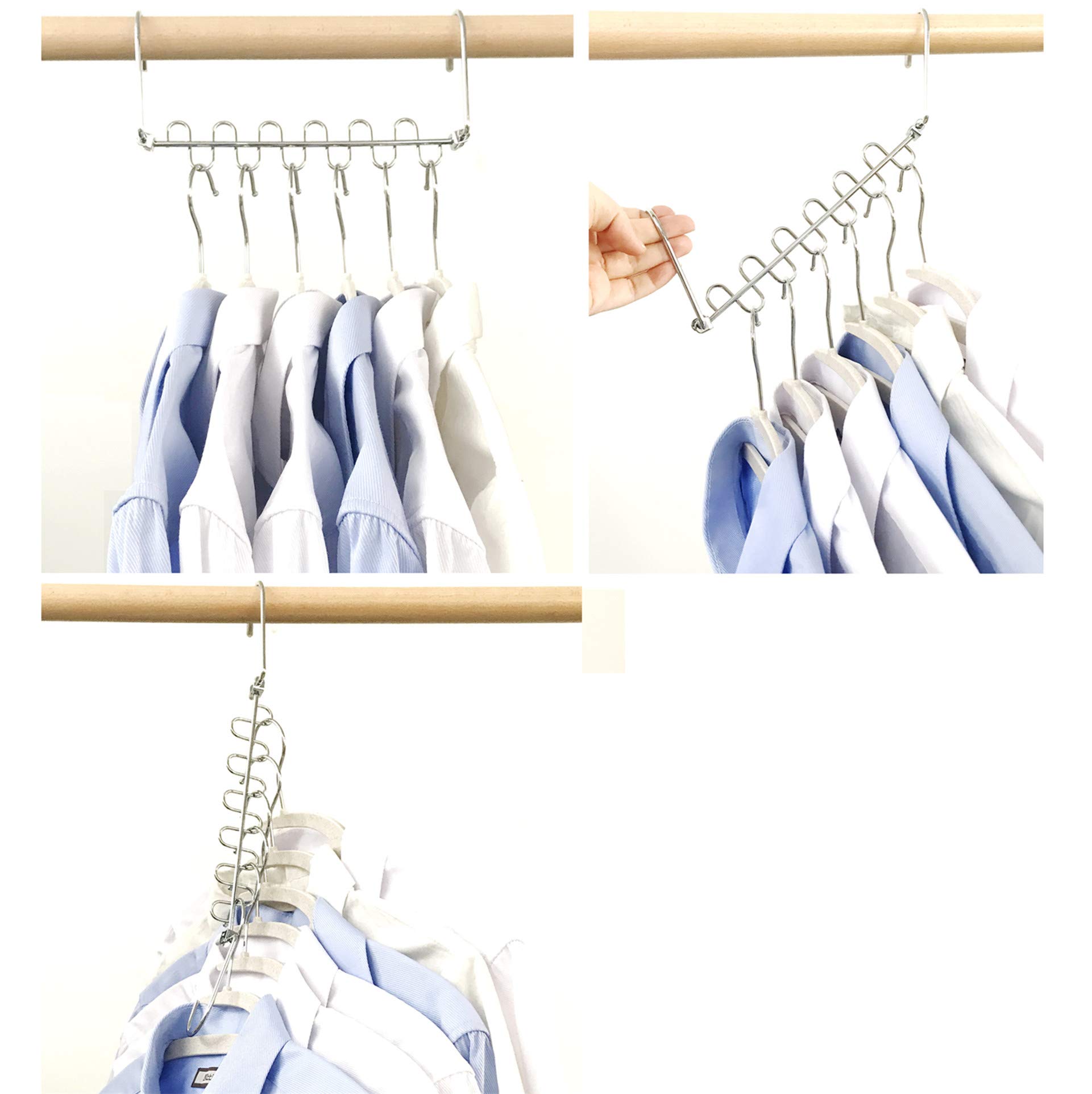 Space Saving Closet Hangers - 4 Pack Non-Slip Hangers for Tank Tops, Cami Pajamas, Strappy Dresses & Suits | Closet Organizer for Small Spaces, Wardrobe Storage Solution | Perfect for Home, Dorm, Travel & Closet Organization