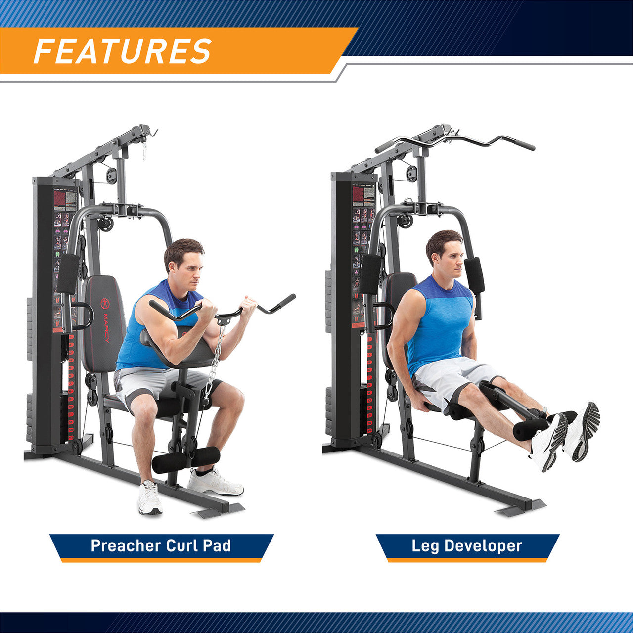 Marcy 150lb Stack Weight Home Gym System MWM-989 - Strength Training Equipment for Full Body Workout at Home | Perfect for Small Spaces & Home Fitness
