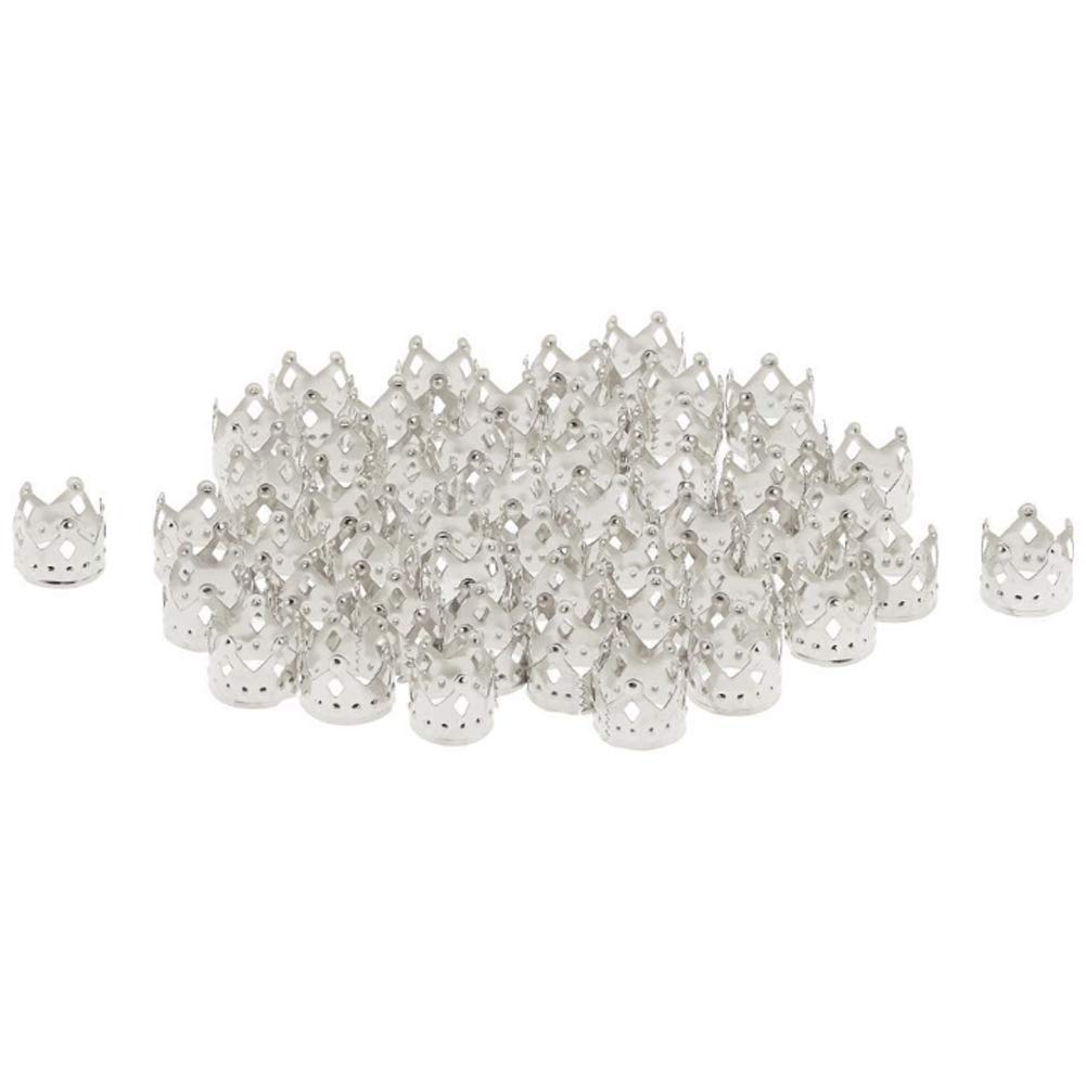 200 Pieces Silver Crown Dreadlock Beads - Adjustable Metal Hair Cuffs & Coils for Dreadlocks, Braids & Hair Decorations - Perfect for Festivals, Cosplay & Boho Hairstyles