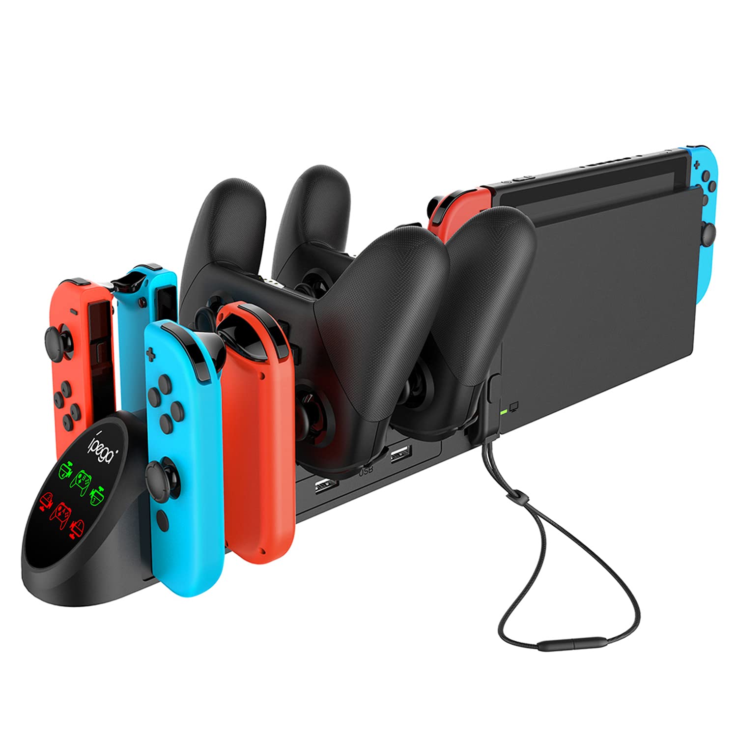 Nintendo Switch Charging Dock Station - Fast Charger for Switch OLED/Joy-Con/Pro Controller with USB 2.0 Ports | Perfect for Gaming Sessions & Multiplayer Setups