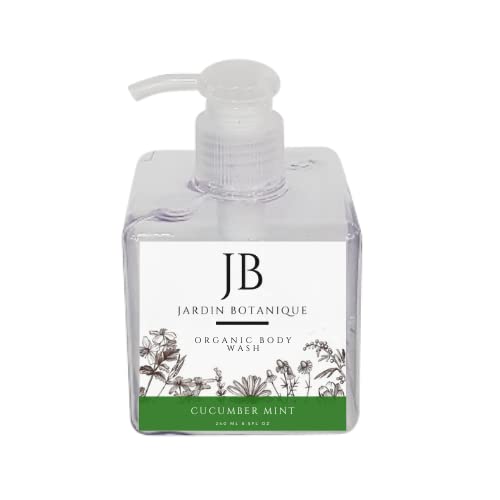 Organic Cucumber Mint Body Wash - 8 oz Bottle for Hydrating & Refreshing Skin - Perfect for Daily Shower & Spa Relaxation