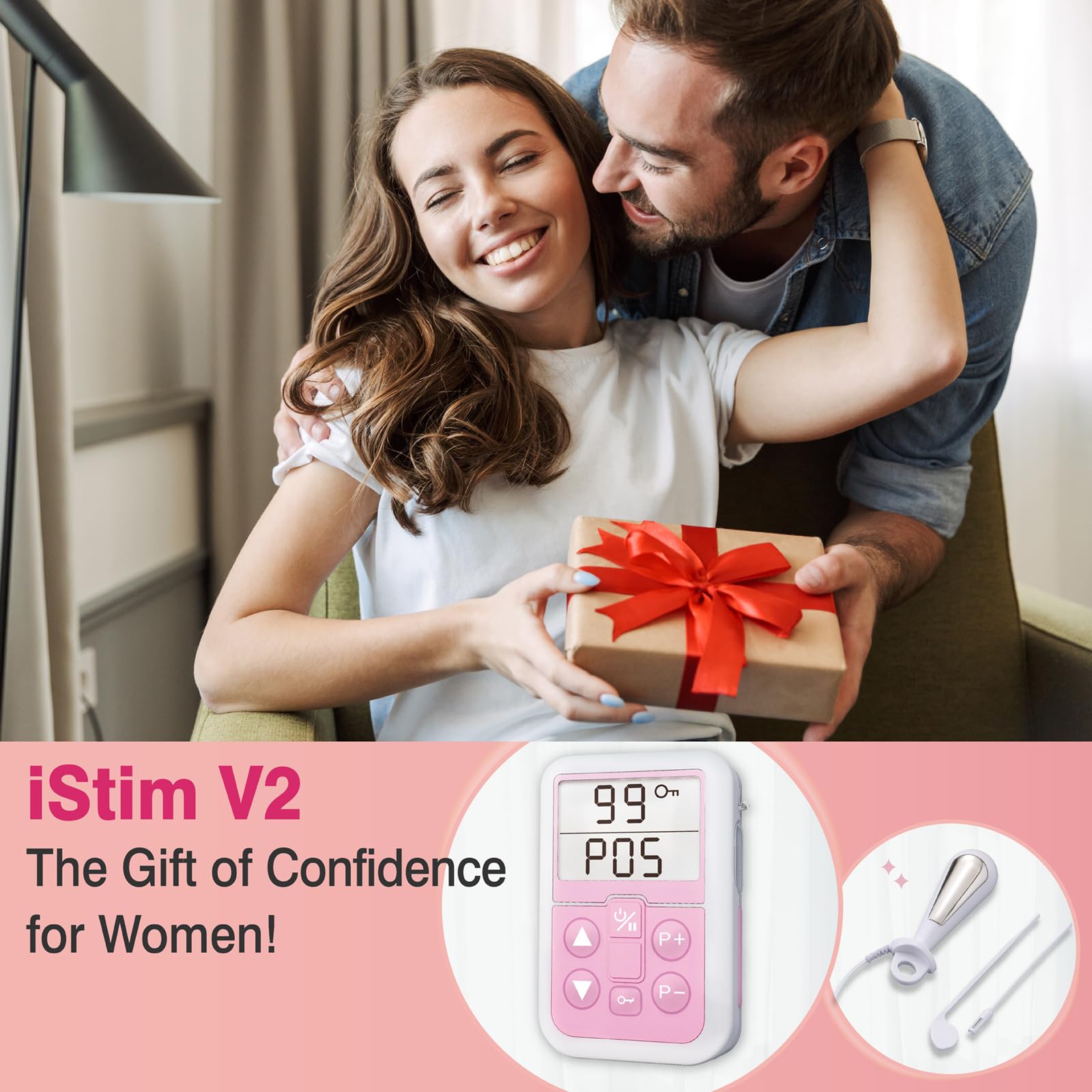iStim V2 Kegel Exerciser for Women - Pelvic Floor Trainer with EMS Technology for Bladder Control & Incontinence Relief - Includes Probe for Effective Muscle Stimulation - Perfect for Postpartum Recovery & Women's Wellness