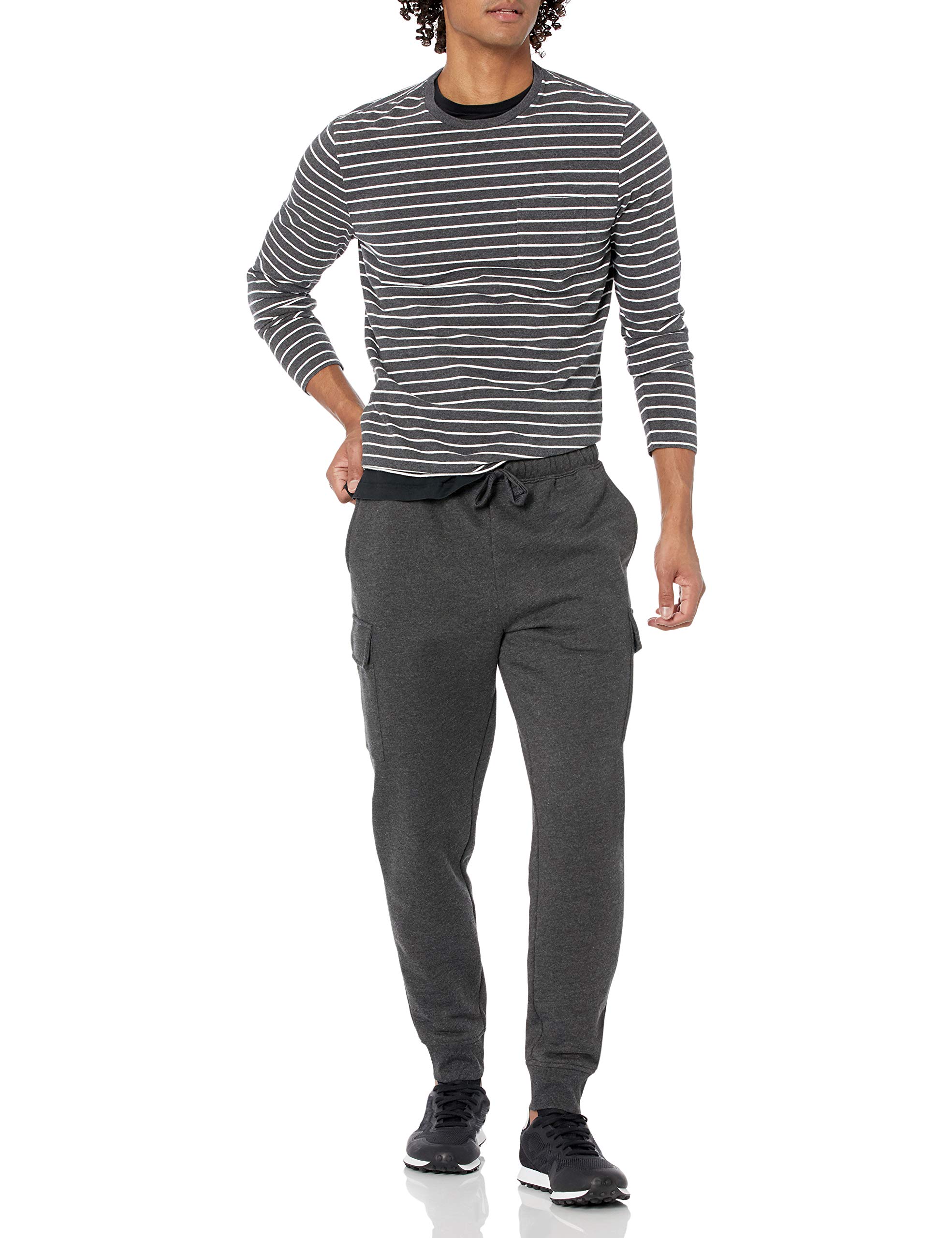 Amazon Essentials Men's Fleece Cargo Jogger Sweatpants - Comfortable Casual Workout Pants for Gym, Lounge & Outdoor Activities