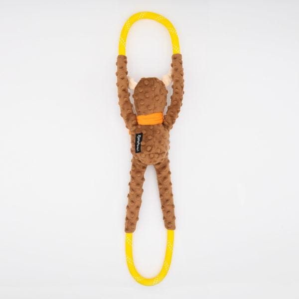 ZippyPaws RopeTugz Moose Dog Toy - Durable Chew Toy for Large & Small Dogs, Interactive Play & Teeth Cleaning - Perfect for Fetch, Tug of War & Outdoor Activities (ZP977)