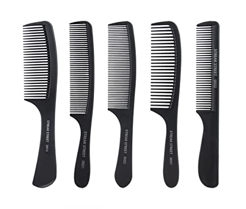 STREAK STREET Wide Tooth Detangling Comb for Hair Styling - Prevents Hair Breakage & Frizz (5-in-1 Combo Set) - Perfect for Wet Hair, Thick Hair & Curly Hair Care