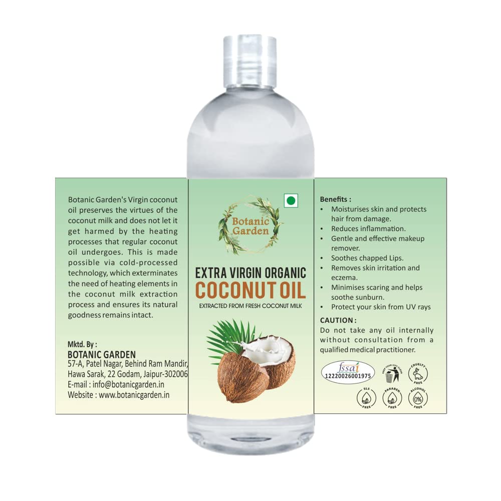 Organic Extra Virgin Coconut Oil for Skin & Hair - Cold Pressed from Coconut Milk, 100ml - Hydrating Moisturizer, Reduces Inflammation, Eczema Relief & Skin Irritation - Perfect for Daily Skincare, Hair Treatment & Massage Therapy
