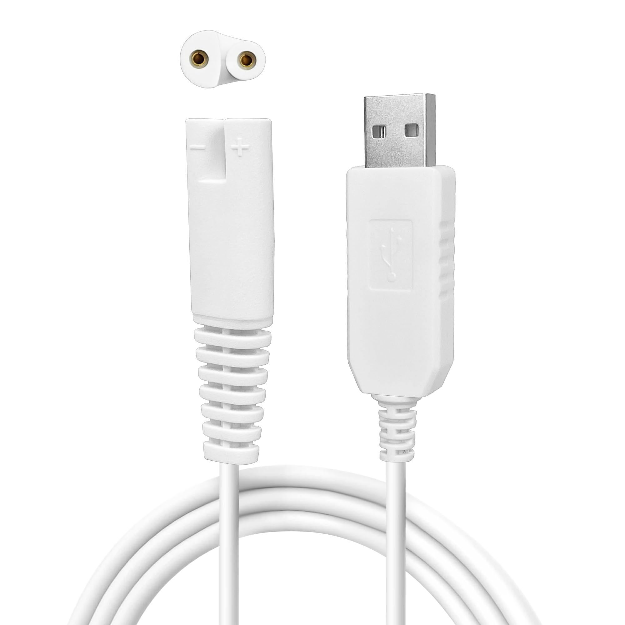 Original USB Charging Cable for Waterpik Water Flosser WP360 WP360W WP360C WP400 WP440 WP440C WP450 WP462 WP462W WP468 WF13 WP100 - 3V 5.9ft Portable Charger Cord (White 1-Pack) | Perfect for Travel Home & Dental Care Use