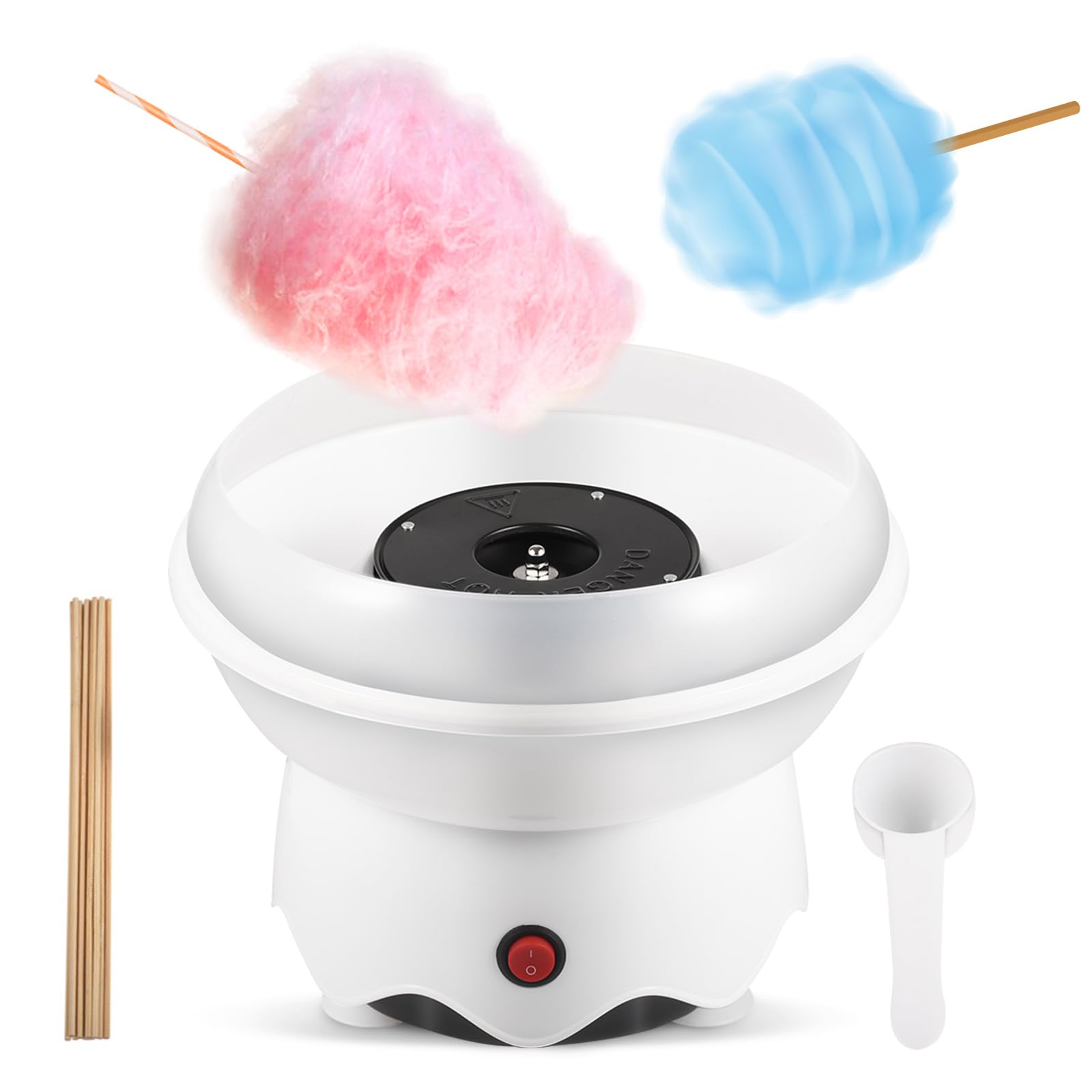 Mini Cotton Candy Machine for Kids - Portable Candy Floss Maker with Sugar Scoop & Sticks - Perfect for Birthday Parties, Home Use, Gifts & Carnivals (Great for Events, Family Fun & Sweet Treats)