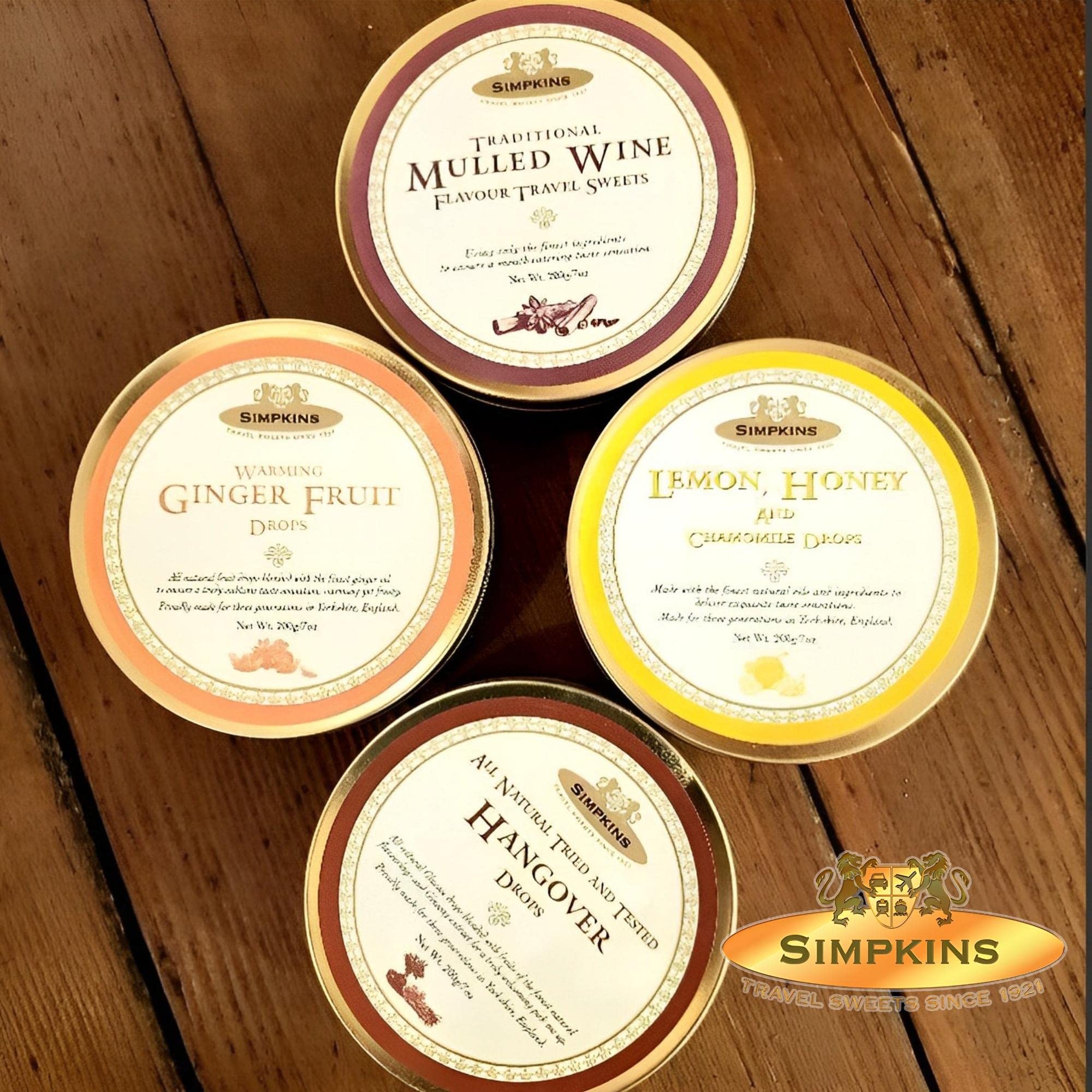 Simpkins Mulled Wine Hard Candy Drops - All Natural Old Fashioned British Sweets in Reusable Tin (7 oz) - Perfect for Stocking Stuffers, Party Favors & Travel Snacks