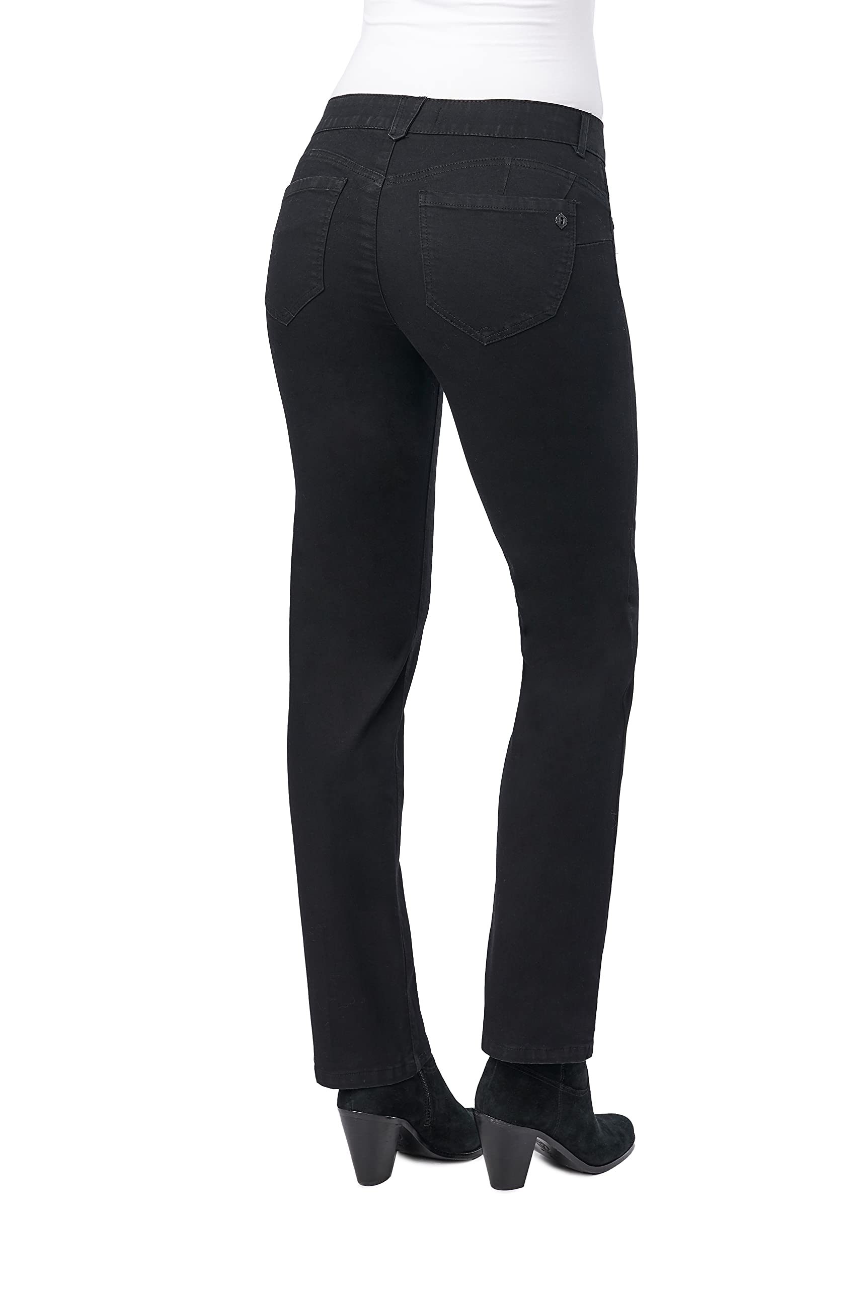 Democracy Women's Ab Solution Straight Leg Jean - Slimming High Waist Denim Pants for Casual Wear & Everyday Outfits