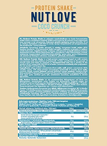 Allnutrition Nutlove Protein Shake - Coco Crunch Flavor, 630g | High Protein Meal Replacement for Weight Loss & Muscle Gain | Perfect for Post-Workout Recovery & Healthy Breakfast Smoothies