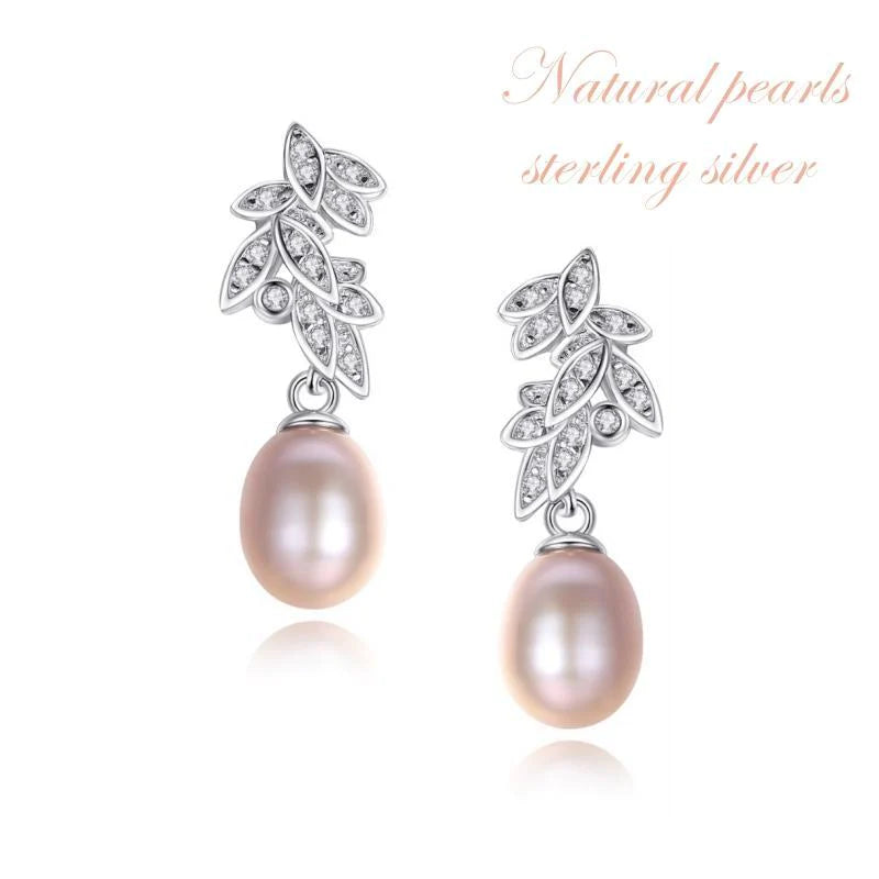 Ivory & Pink Pearl Drop Wedding Earrings for Brides – Elegant Bridal Jewelry for Ceremony & Reception