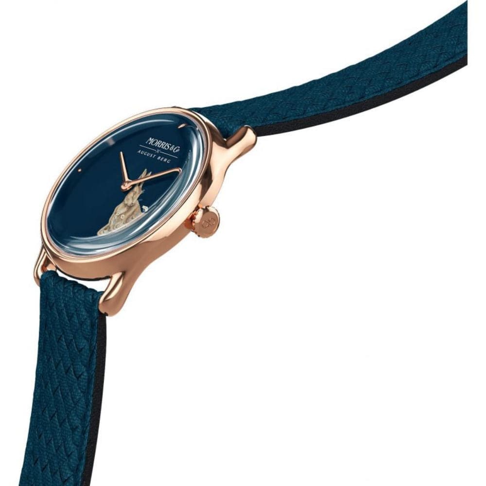 August Berg Indigo Perlon Braided Nylon Strap Unisex Watch M1FH0630A16VID (30mm) - Lightweight Casual & Dress Watch for Men and Women | Perfect for Everyday Wear, Office, and Outdoor Activities