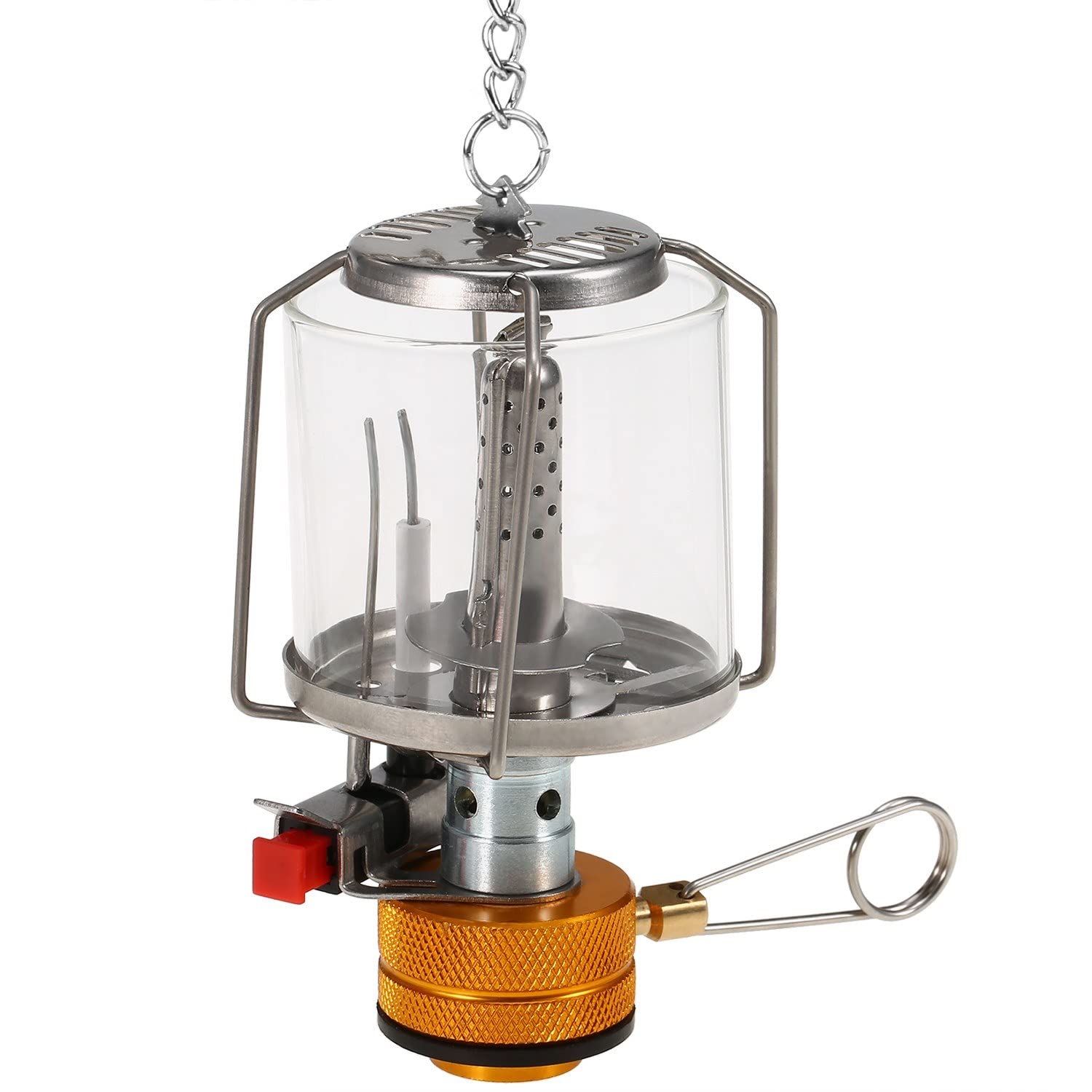 Portable Camping Gas Lantern with Piezo Ignition - Mini Outdoor Tent Light for Hiking, Backpacking & Emergency Use