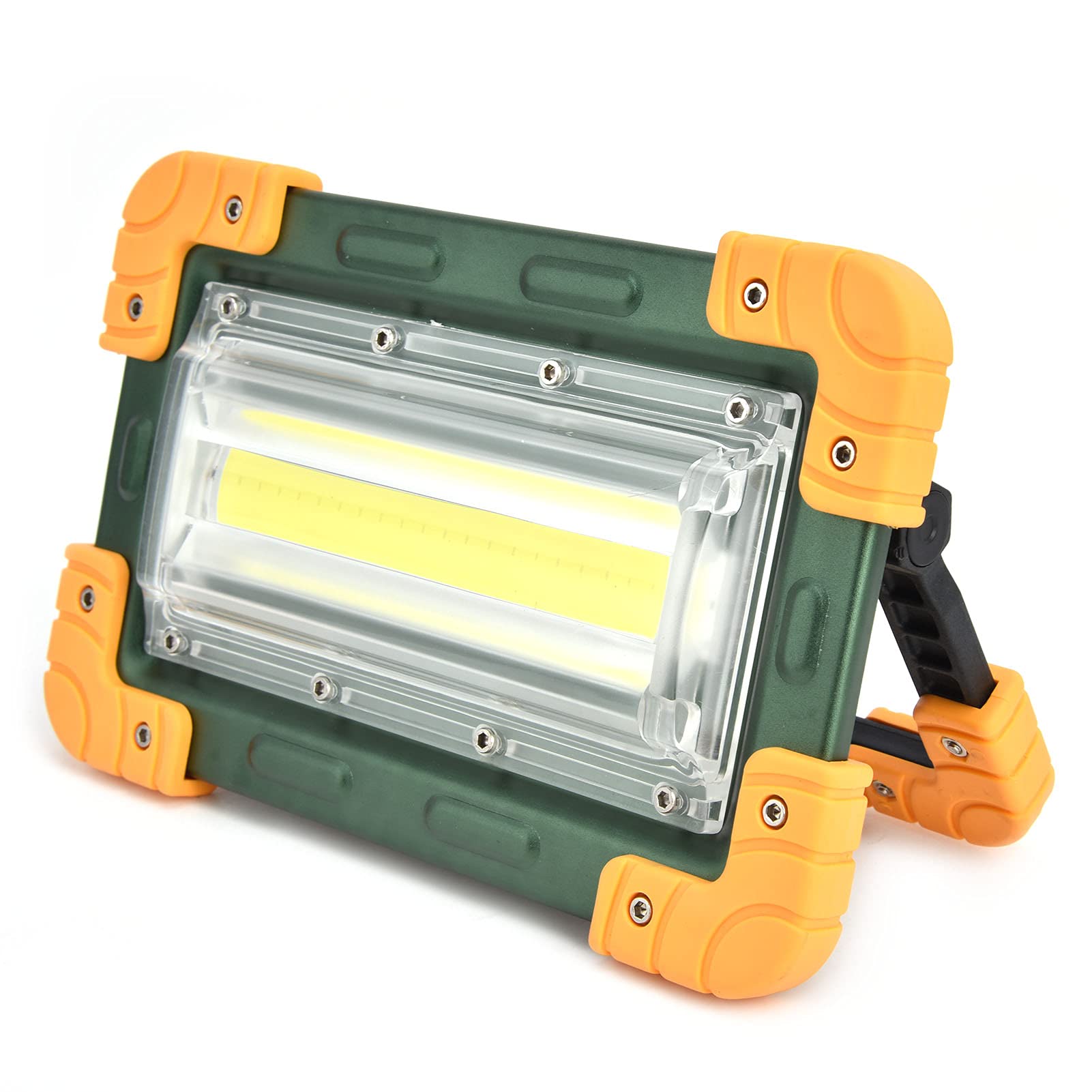 Yaosh 5000 Lumens Rechargeable LED Work Light - Portable Folding COB Flood Light with Stand, USB Cordless Battery Powered Hyper Tough Work Lamp | Perfect for Outdoor Camping, Construction Sites, Garage Repairs & Emergency Lighting