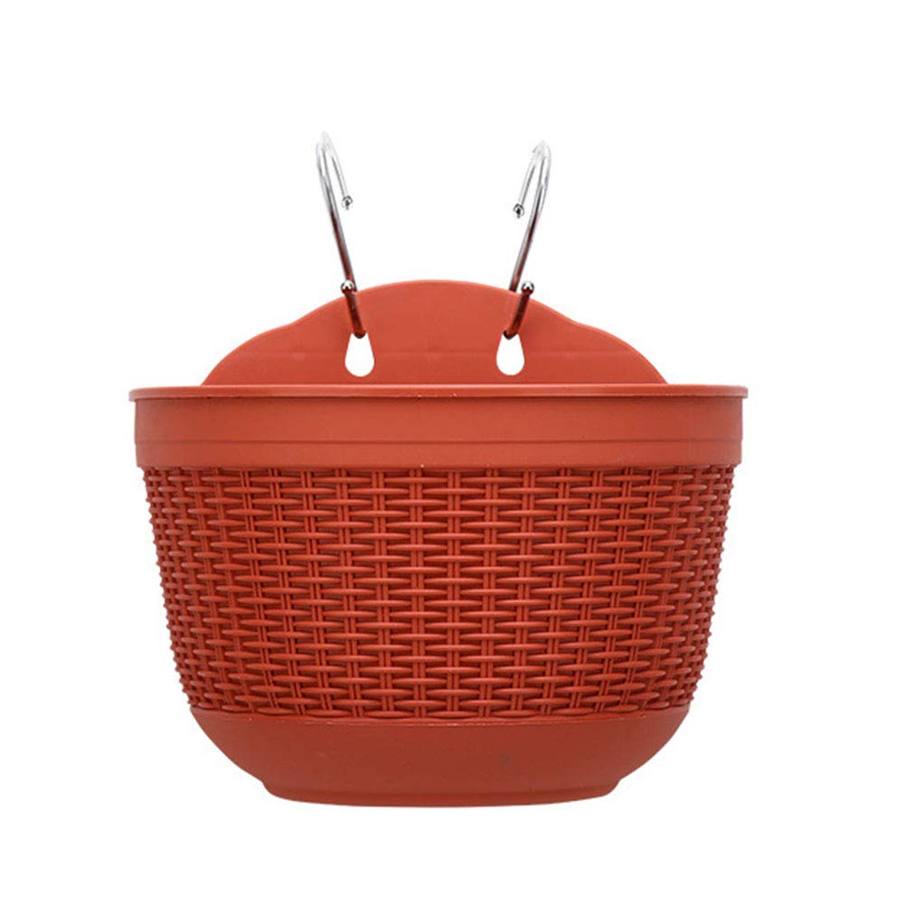 NUZYZ Hanging Flower Pot - Imitation Rattan Wicker Wall Planter Basket for Balcony, Garden, Indoor & Outdoor Decor - Perfect for Herbs, Succulents, and Small Plants