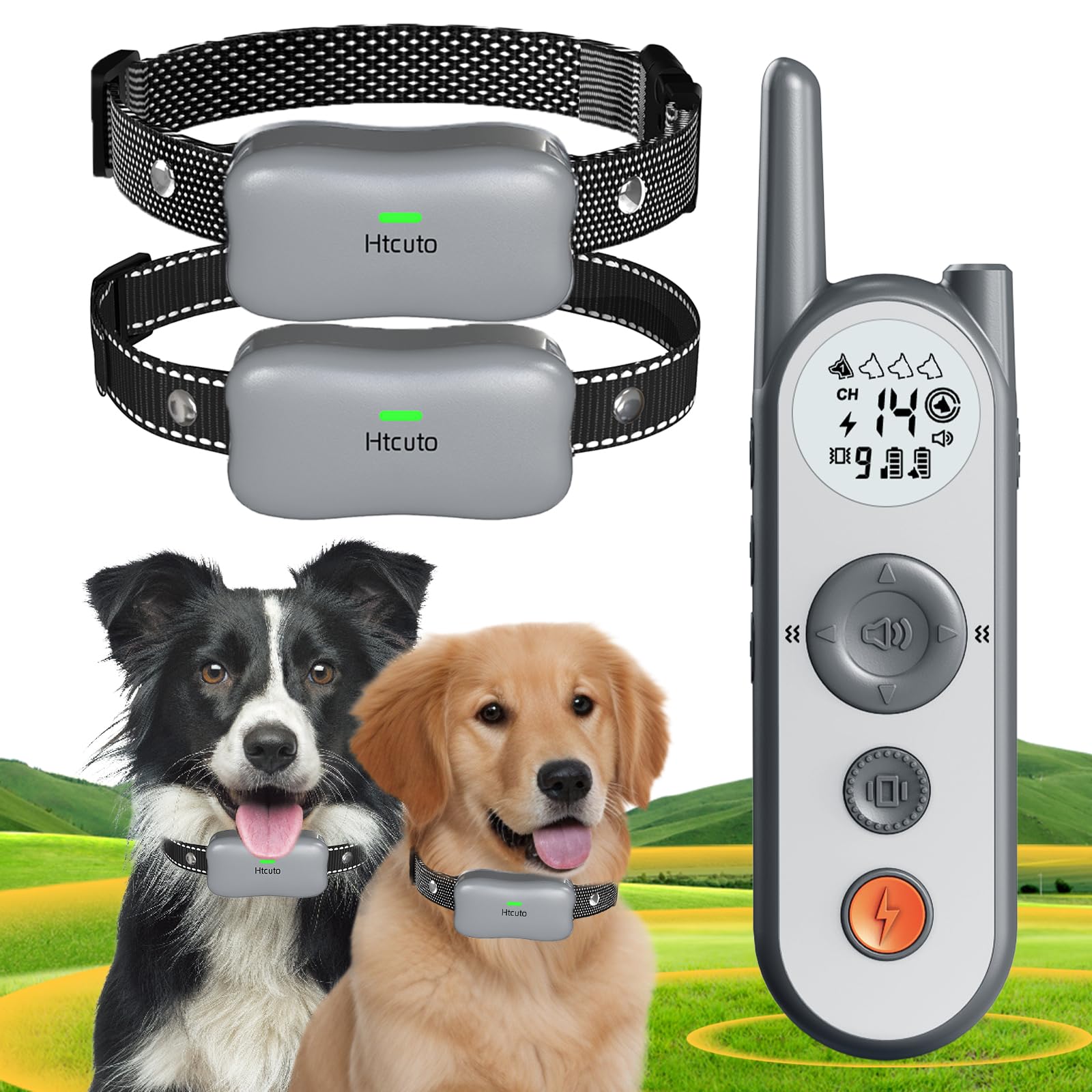 Wireless Dog Fence System - 856 Acre Electric Pet Containment with Remote Training Collar for 2 Dogs (Large & Medium) | No Wire Circular Boundary for Outdoor Use | Perfect for Backyard, Farm & Open Space Training