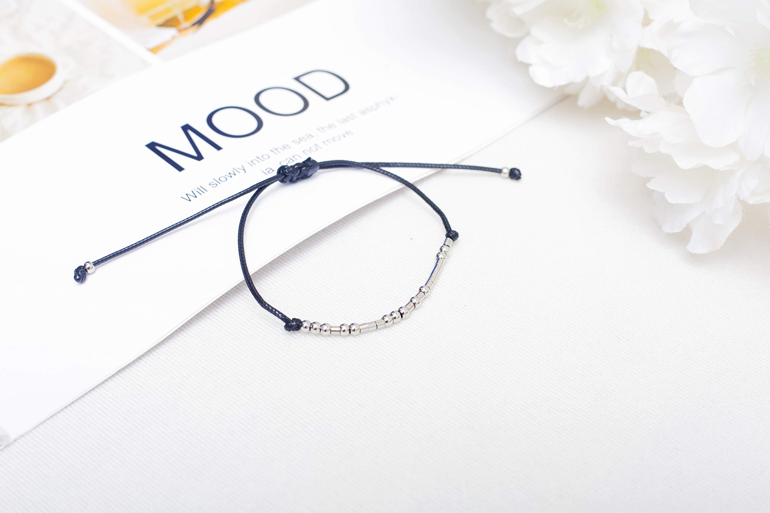 Morse Code Bracelet for Women - Inspirational Jewelry Gift for Her, Best Friend, Birthday, Graduation - Perfect for Daily Wear, Special Occasions & Meaningful Surprises