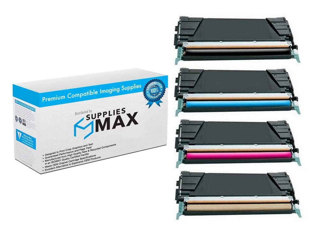 Lexmark C520N/C530DN High Yield Toner Cartridge Combo Pack (Black, Cyan, Magenta, Yellow) - C5202MP Replacement for Laser Printers | Office & Home Printing Supplies