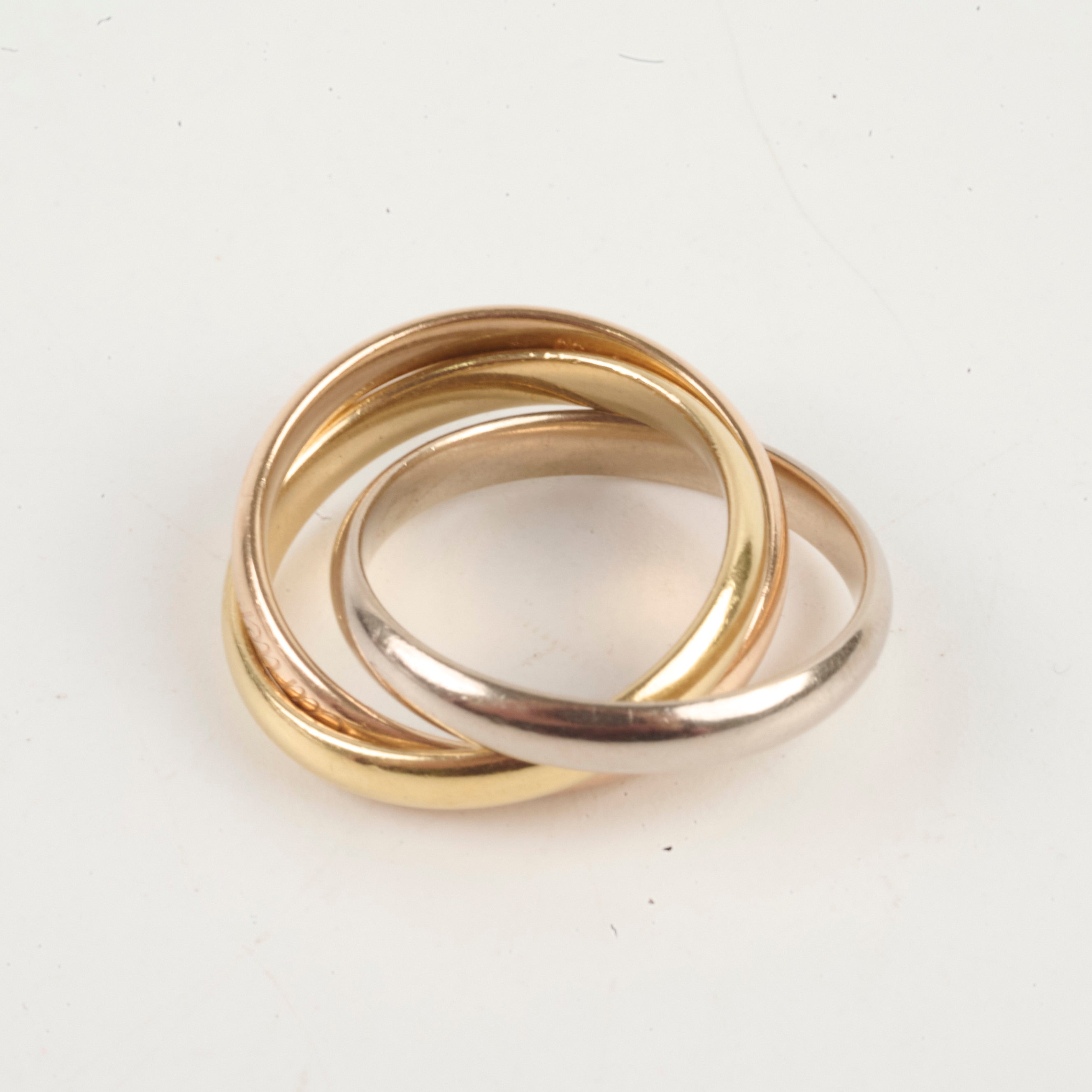 Cartier Trinity Ring Classic 18K Gold Tri-Color Band Size 55 - Perfect for Engagements, Anniversaries & Luxury Gifts