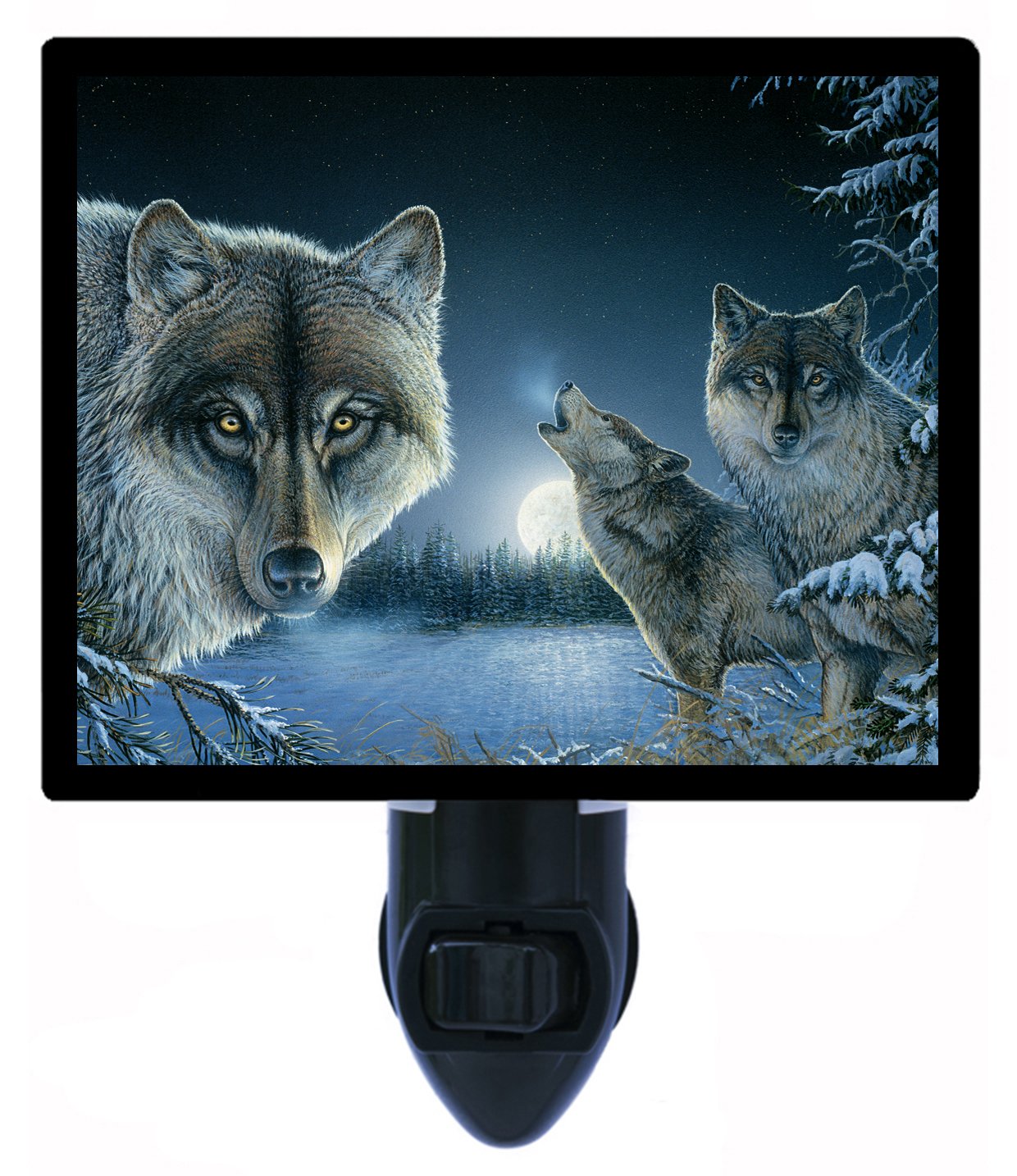 Wolf Night Light - Midnight Animal LED Night Lamp for Kids Room, Nursery, Bedroom | Soothing Nightlight for Sleep, Safety & Decor