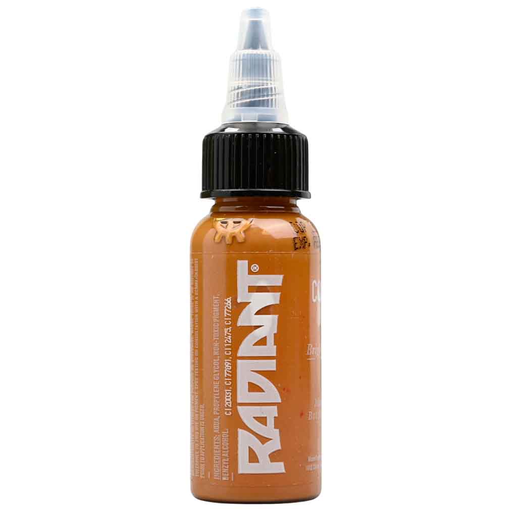 Professional Copper Radiant Tattoo Ink - 1 oz Bottle for Vibrant Body Art & Permanent Makeup | Ideal for Tattoo Artists & DIY Enthusiasts | Home Studio & Professional Use