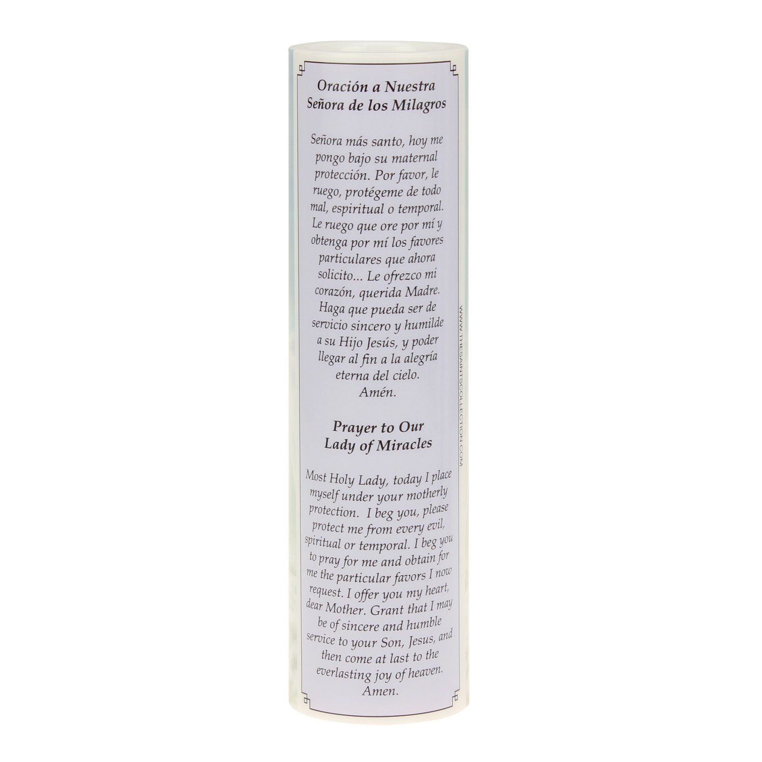 Lady of Miracles LED Flameless Devotion Prayer Candle - Safe Religious Gift for Home, Hospital & Kids - 6 Hour Timer - 8.2