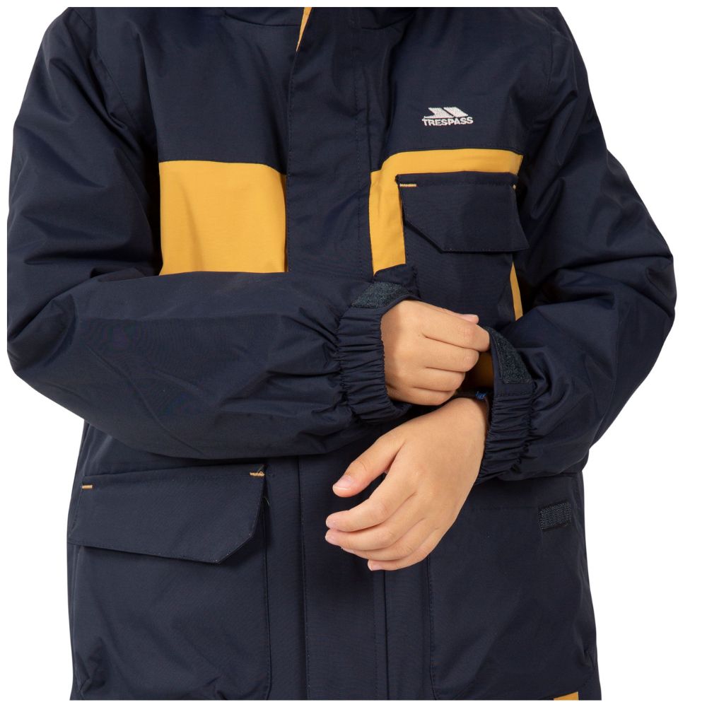 Trespass Montee Boys Ski Jacket - Waterproof Winter Coat for Kids, Navy Blue - Perfect for Snowboarding, Skiing & Outdoor Winter Activities