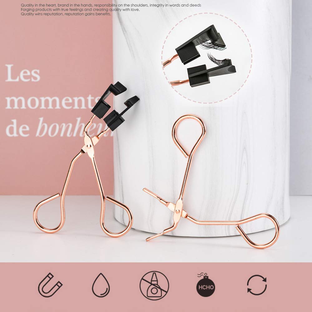 Premium Magnetic Lash Applicator Tool - Gold Eyelash Curler & Remover for Easy False Lash Application | Perfect for Daily Makeup, Parties & Special Occasions