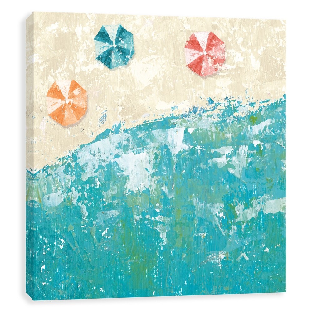 Vibrant Multi-Color Beach Days Printed Canvas Wall Art - 18x18 Inches with 1.25-Inch Depth - Perfect for Coastal Home Decor, Beach House Living Room & Vacation Rental Styling
