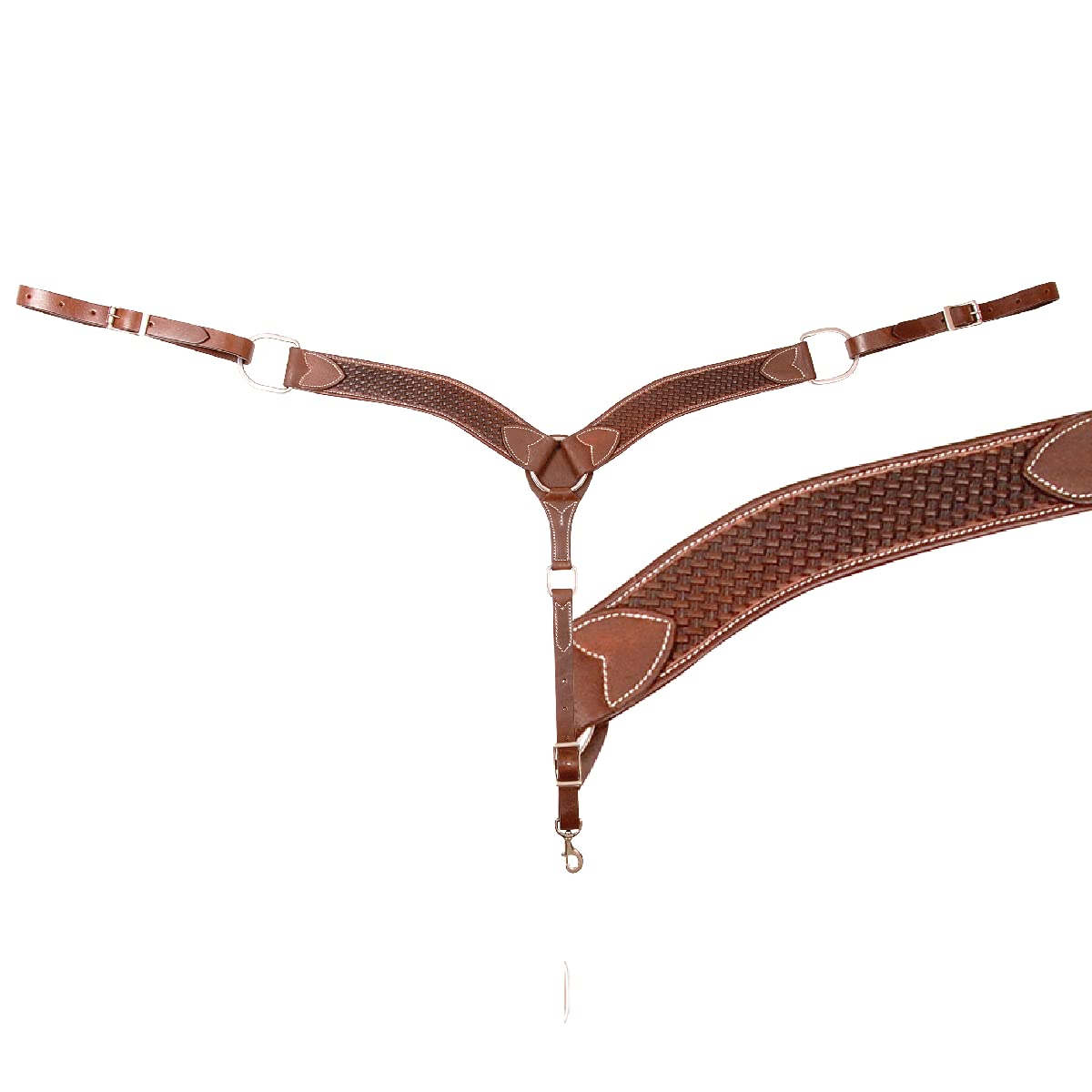 Premium Cashel 2-inch Leather Breastcollar with Intricate Basket Tooling - Chocolate Brown for Western Horse Riding & Equestrian Training | Durable Tack for Show, Trail & Ranch Work