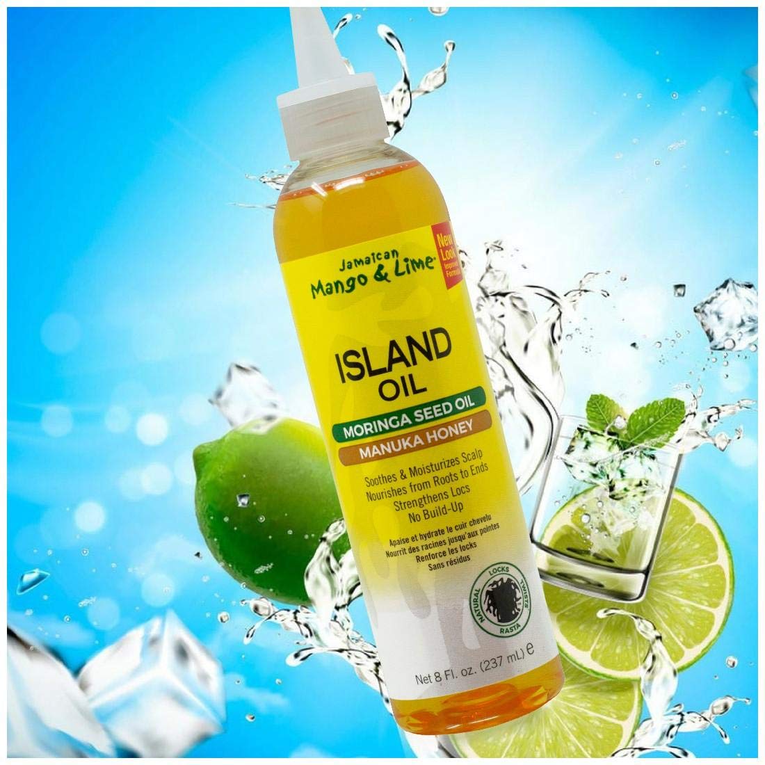 Jamaican Mango & Lime Island Oil Scalp Treatment - 8oz (Pack of 12) | Natural Hair Growth Oil for Dry Scalp & Dandruff | Perfect for Curly, Coily & Natural Hair Care Routine