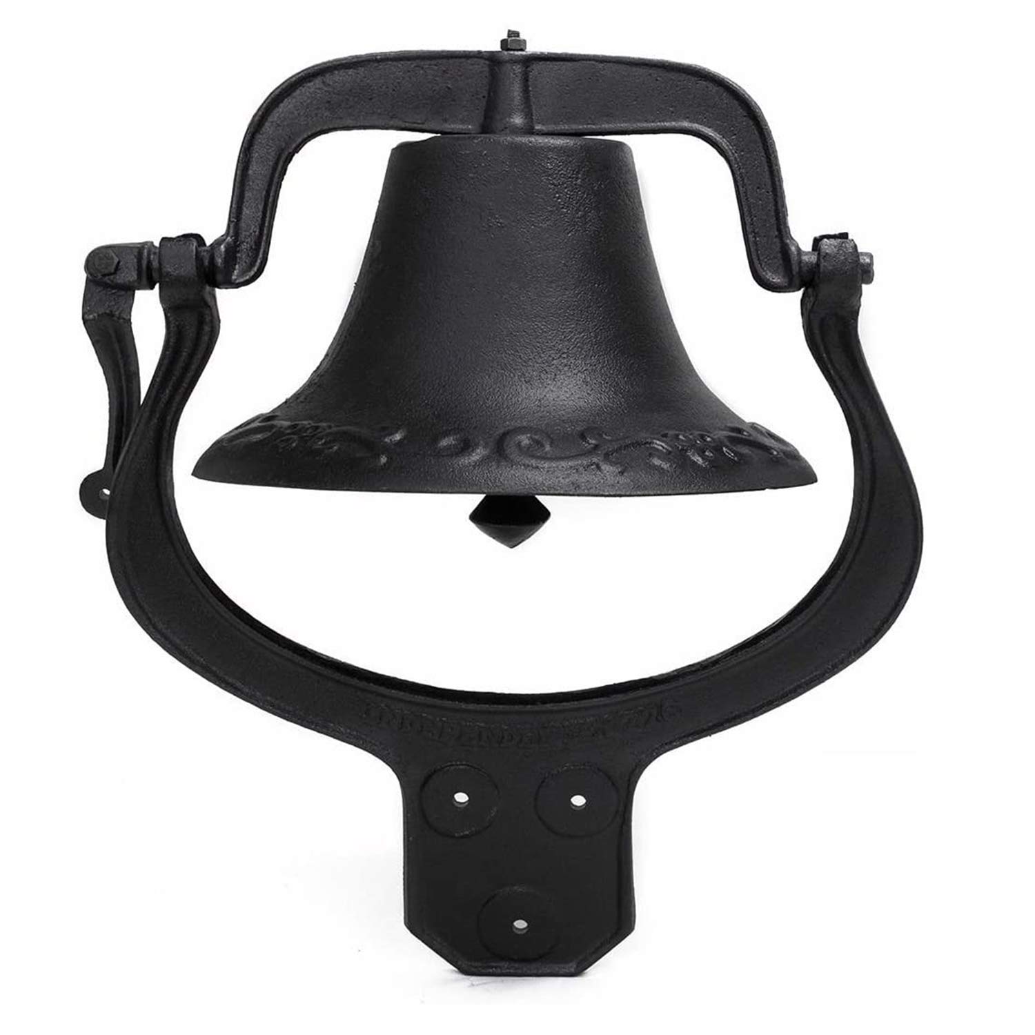 MYOYAY 14'' Large Heavy Duty Cast Iron Dinner Bell - Antique Vintage Farmhouse Style Outdoor Bell for Garden, Backyard, Farm, Church & School - Perfect for Calling Family to Meals or Gathering Crowds